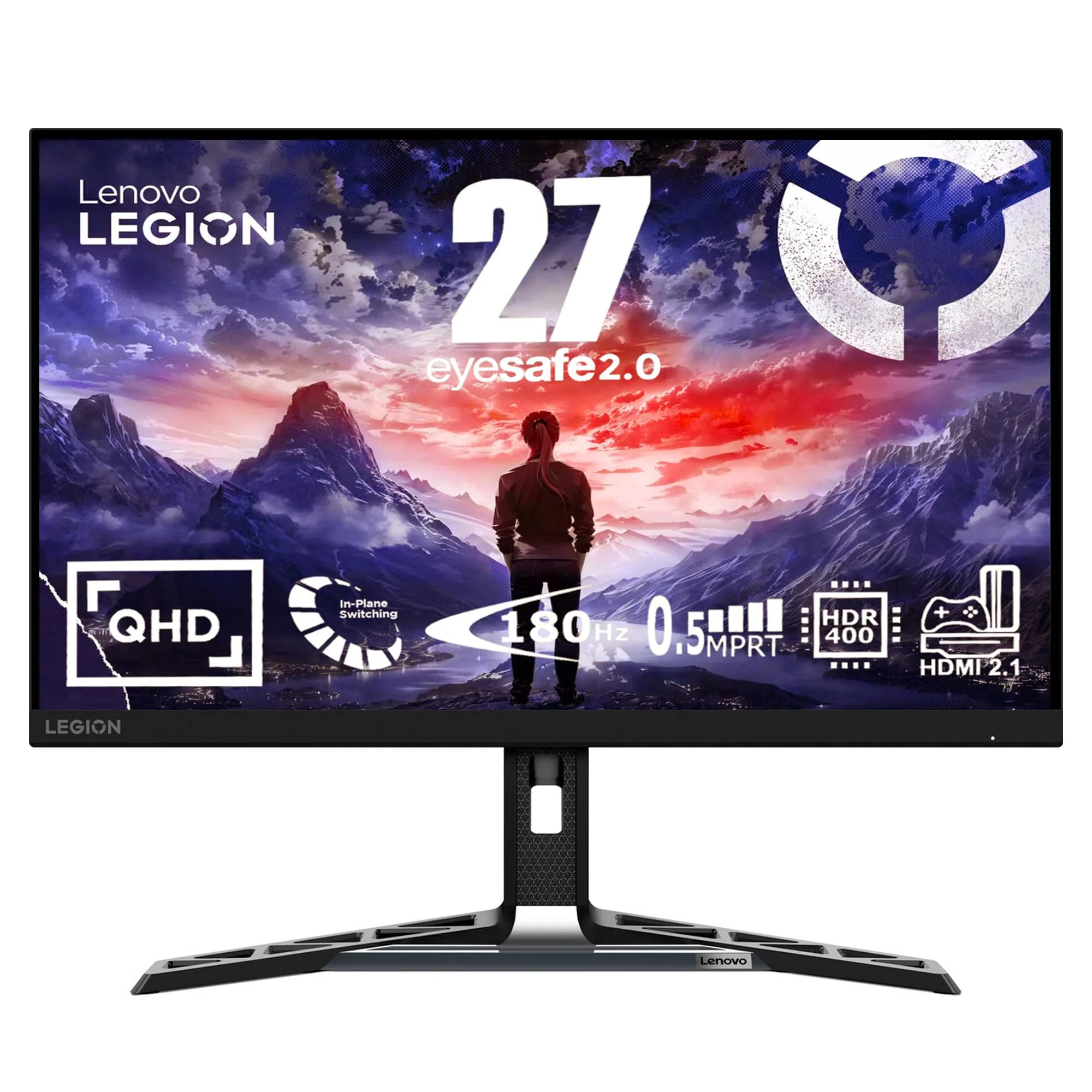 Lenovo Legion R27qe | 27" QHD Gaming Monitor | 2560x1440 | 180Hz | 450 nits | 0,5ms Reaktionszeit | HDMI | DisplayPort | AMD FreeSync | schwarz - Image 6