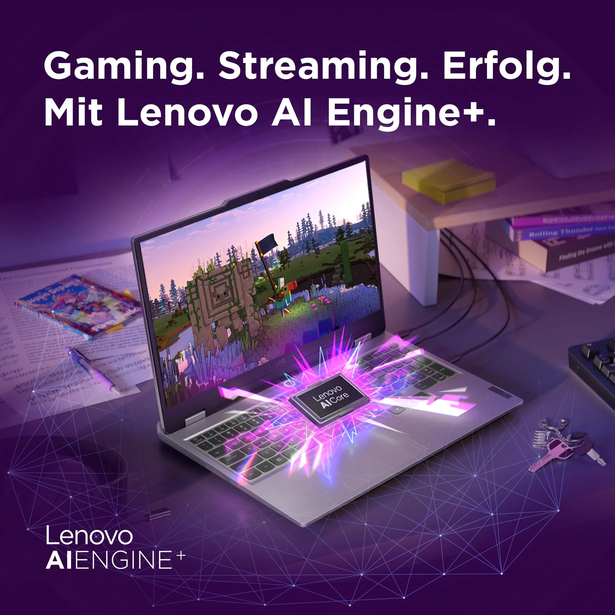 Lenovo LOQ Gaming AI Laptop | 15.6" Full HD 144Hz LCD Display |NVIDIA GeForce RTX 5060 | AMD Ryzen 7 250 | 16GB RAM | 1TB SSD | Win11 | QWERTZ | Luna Grau | Weiss beleuchtet | 3 Monate GamePass - Image 9