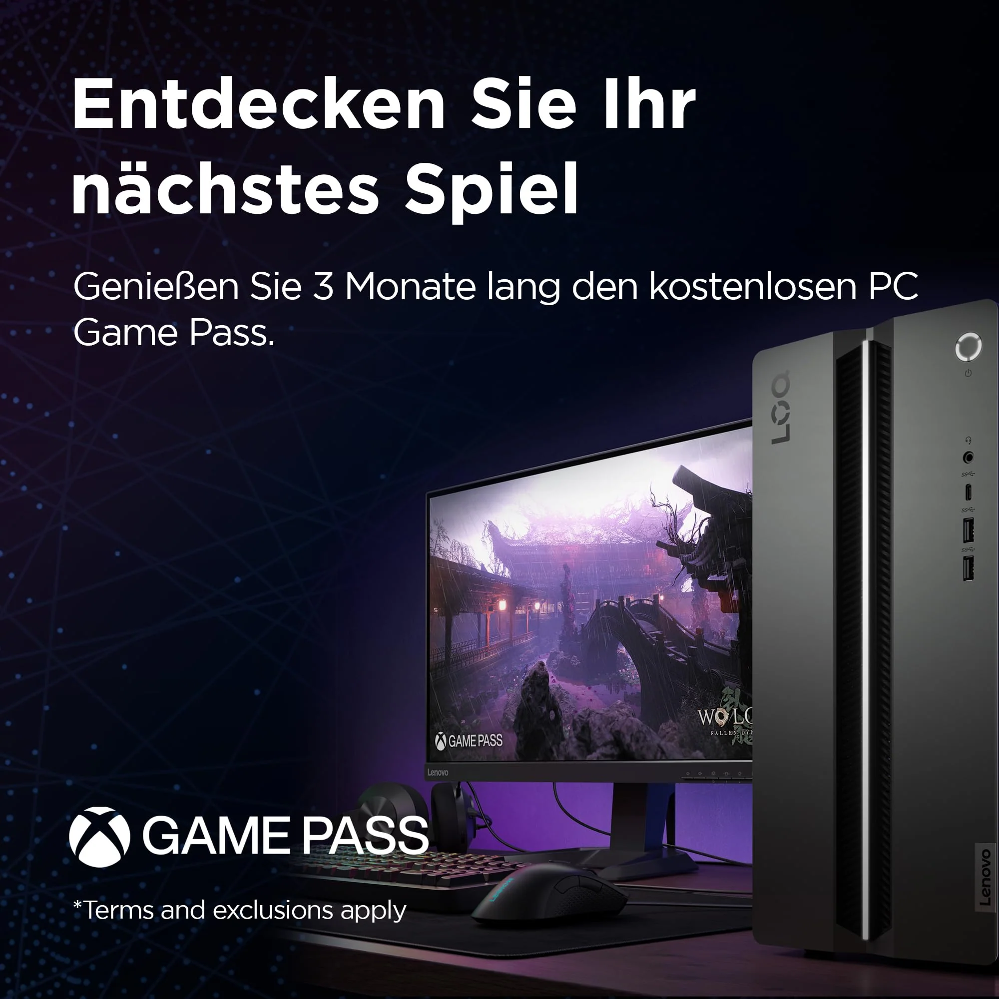 Lenovo LOQ Gaming Desktop-PC | Intel Core i5-14400F | 16GB RAM | 1TB SSD | NVIDIA GeForce RTX 4060 | Windows 11 Home | QWERTZ | schwarz | 3 Monate Premium Care - Image 7