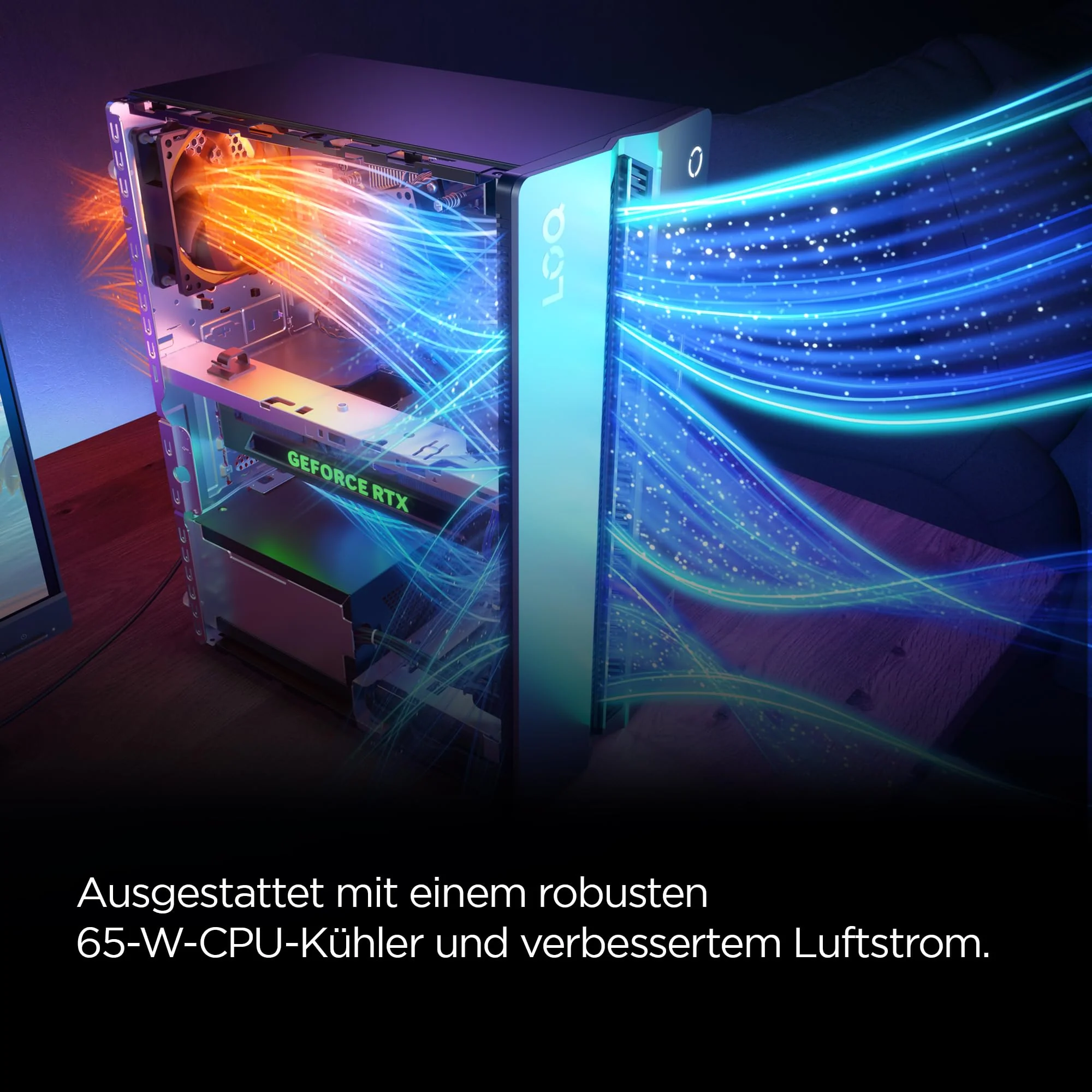Lenovo LOQ Gaming Desktop-PC | Intel Core i5-14400F | 16GB RAM | 1TB SSD | NVIDIA GeForce RTX 4060 | Windows 11 Home | QWERTZ | schwarz | 3 Monate Premium Care - Image 8