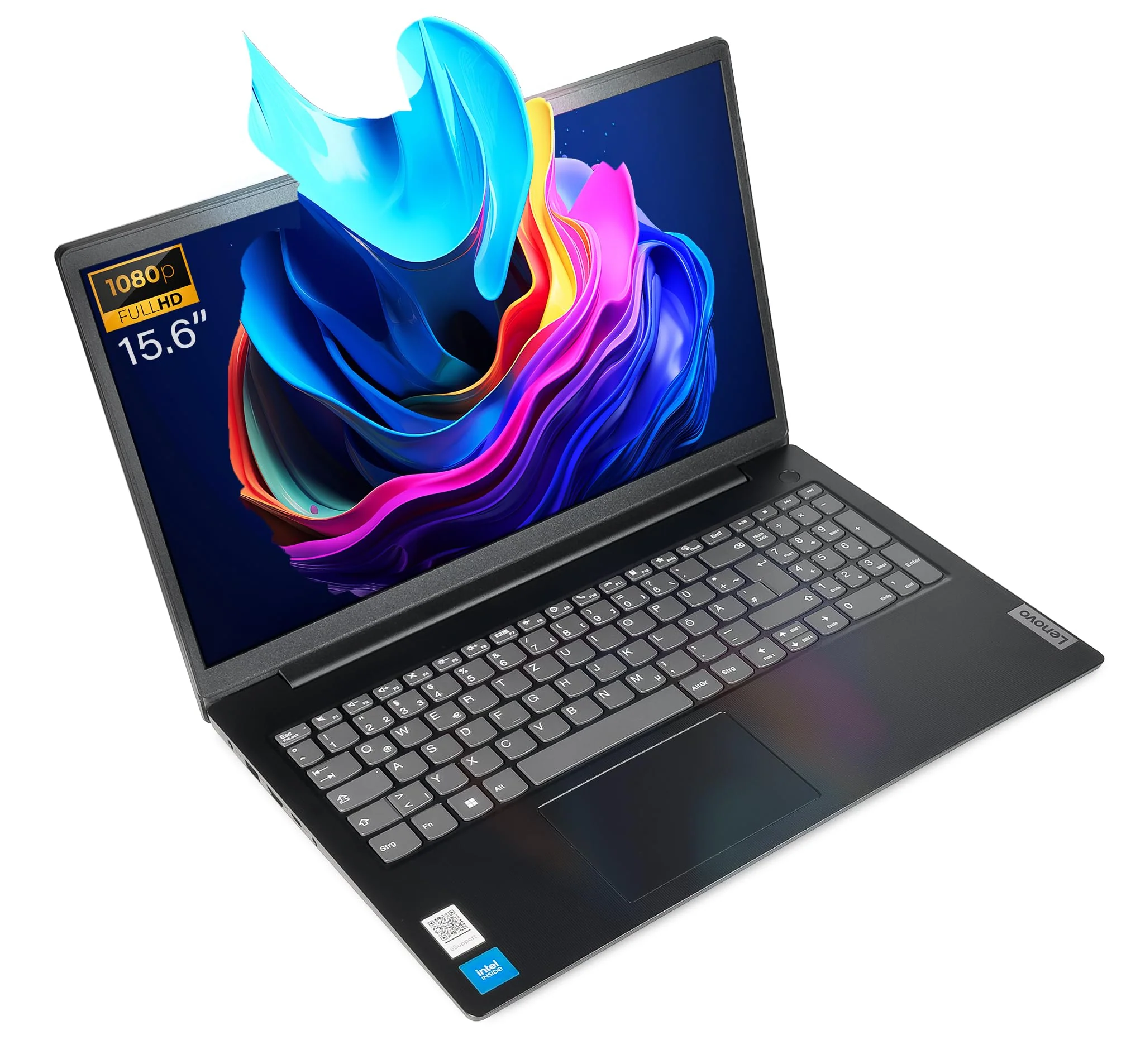 Lenovo - Schneller Laptop mit Intel Celeron N4500 2x2.80 GHz - 15,6 Zoll Full HD Notebook - 16GB DDR4 RAM - 512GB SSD - Webcam - Bluetooth - USB 3.2 - WLAN - inklusive Win 11 Pro + Greed Laptoptasche - Image 4