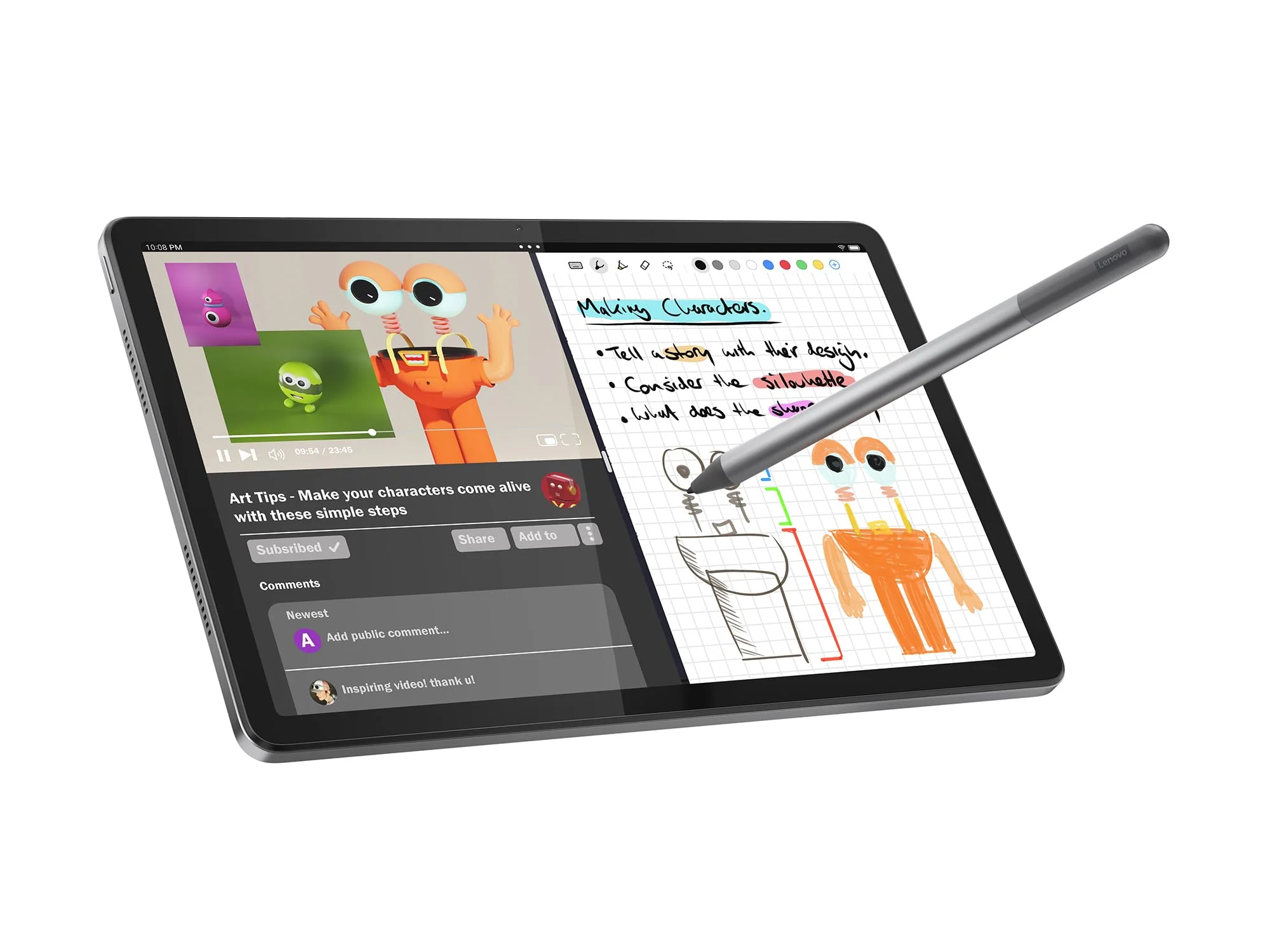 Lenovo Tab M11 Tablet | 11'' WUXGA Touch Display | MediaTek Helio G88 | 8GB RAM | 128GB SSD | Wi-Fi | Android 14 | grau | inkl Tab Pen - Image 3