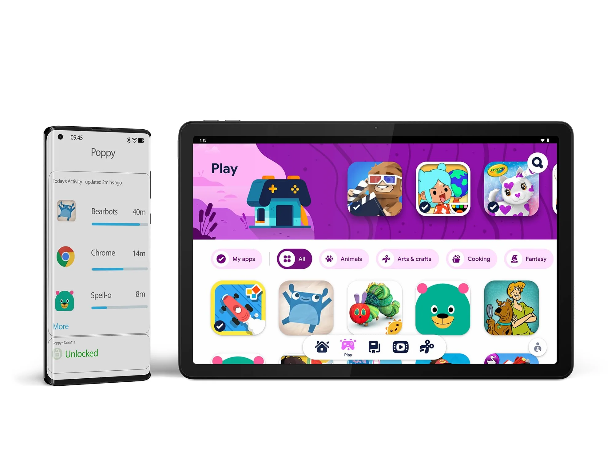 Lenovo Tab M11 – Tablet mit Touchscreen 11 Zoll WUXGA (Prozessor MediaTek Helio G88, 8 Kerne, 4 GB RAM, eMMC 128 GB, Lenovo Tab Pen, Android 13, WiFi + Bluetooth) – Luna, Grau - Image 5