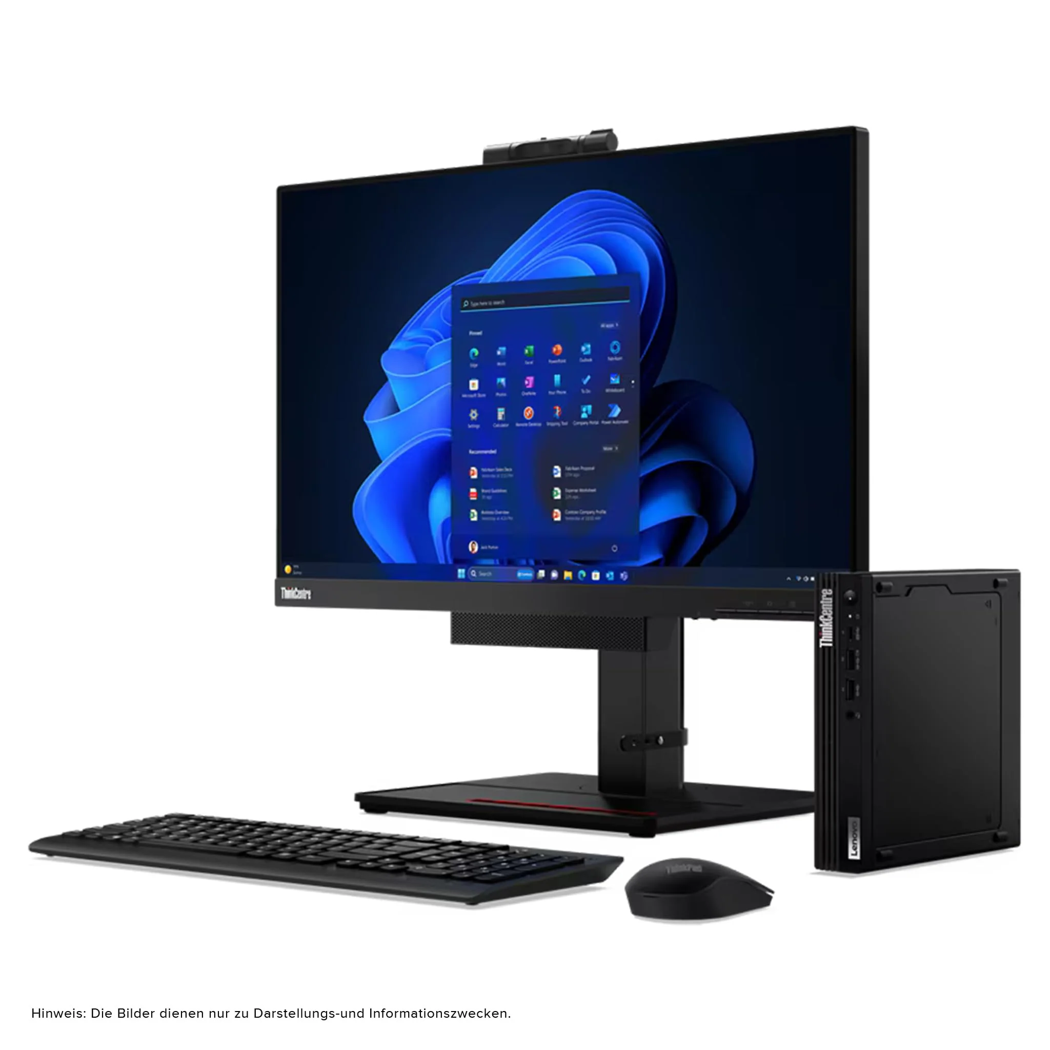 Lenovo ThinkCentre M70q Tiny, Intel Core i5-13400T, 16 GB DDR4 RAM, 2 TB PCle SSD, Intel UHD Grafik 730, Wi-Fi 6E, Windows 11 Pro, Office 2021, Tastatur + Maus, Schwarz