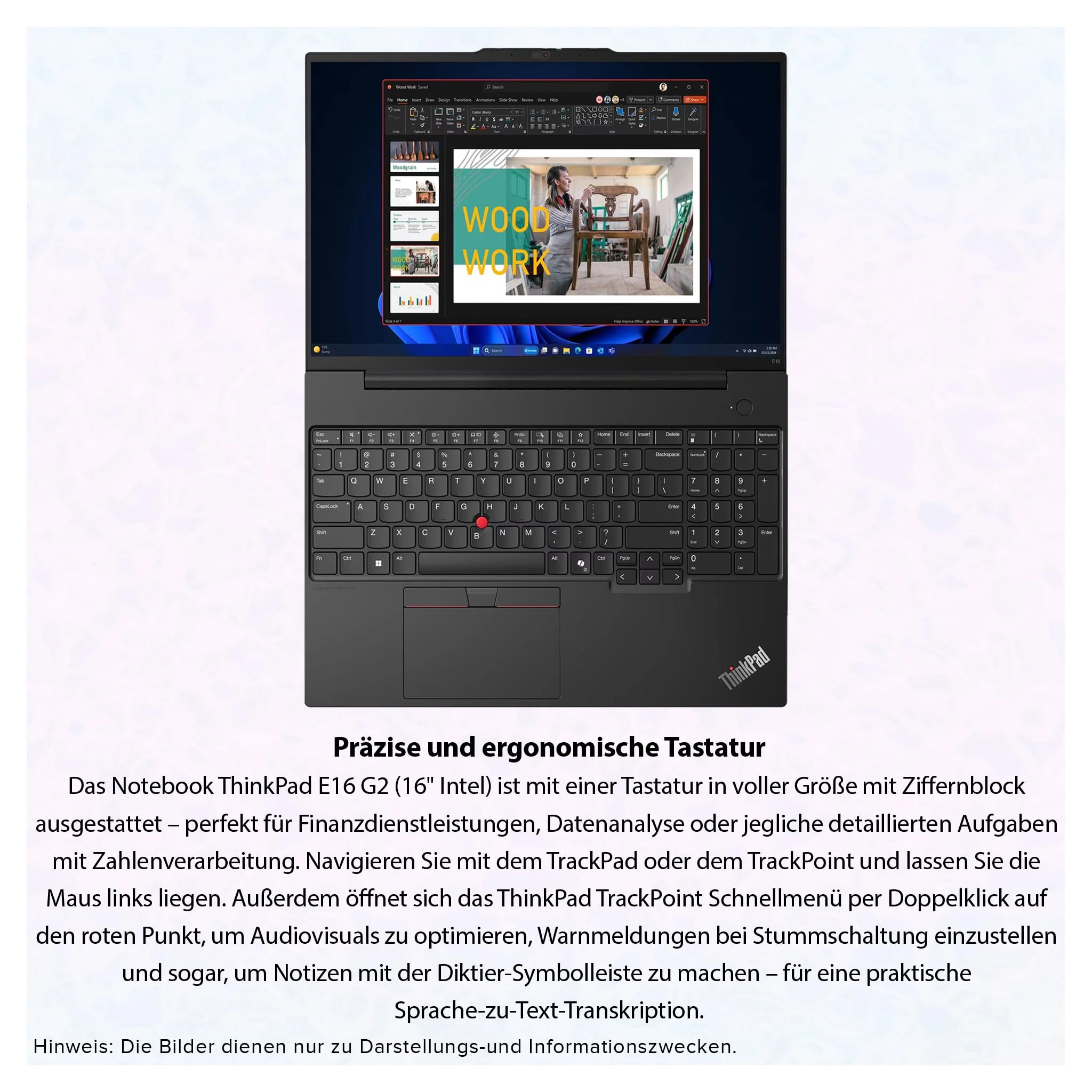 Lenovo ThinkPad E16 Gen 2 Laptop, Intel Core Ultra 5-125U, 64 GB DDR5 RAM, 4 TB PCIe SSD, 16" WUXGA Display, Intel Arc Graphics, QWERTZ Tastatur, Windows 11 Pro, Black - Image 7