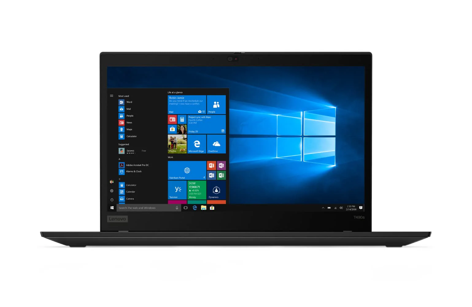 Lenovo ThinkPad T490s 14 Zoll 1920x1080 Full HD Intel Core i5 8265U 256GB SSD Festplatte 8GB Speicher Windows 11 Pro Webcam Notebook Laptop (Generalüberholt) - Image 5