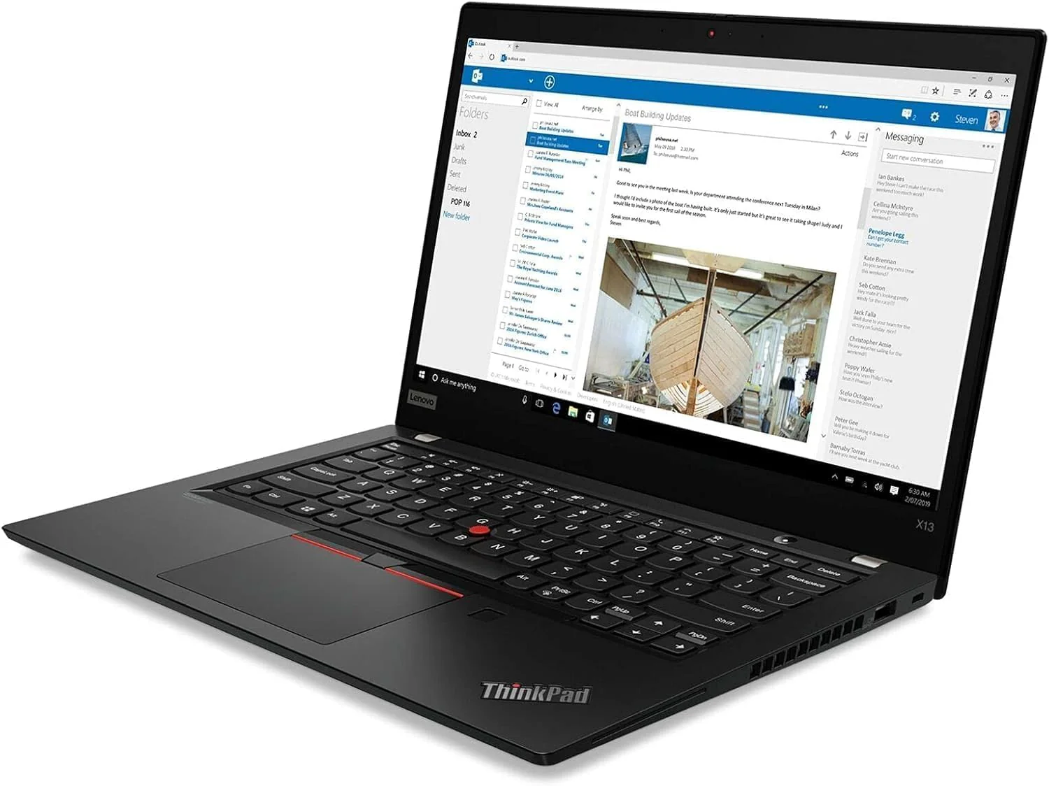 Lenovo ThinkPad X13 Gen1 Touchscreen Laptop, 13,3 Zoll FHD, Intel Core i5-10310U, 16GB RAM, 512GB SSD, US-Tastatur, Win10 Pro (Generalüberholt) - Image 4