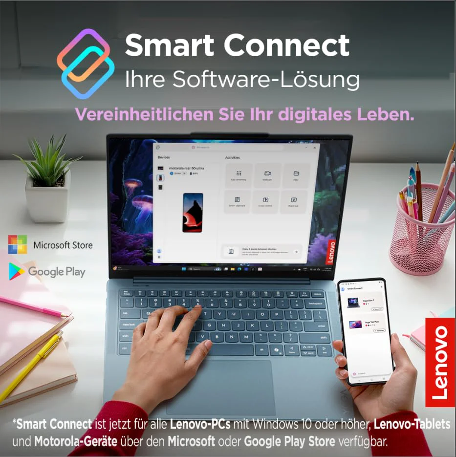 Lenovo Yoga 7i 2-in-1 AI Laptop | Copilot+ PC | 14" 2.8K OLED | Intel Core Ultra 7 | 16GB RAM | 512GB SSD | Intel Arc Grafik | Win11 | QWERTZ | inkl. Yoga Pen | 3 Jahre Garantie Exklusiv bei Amazon - Image 2