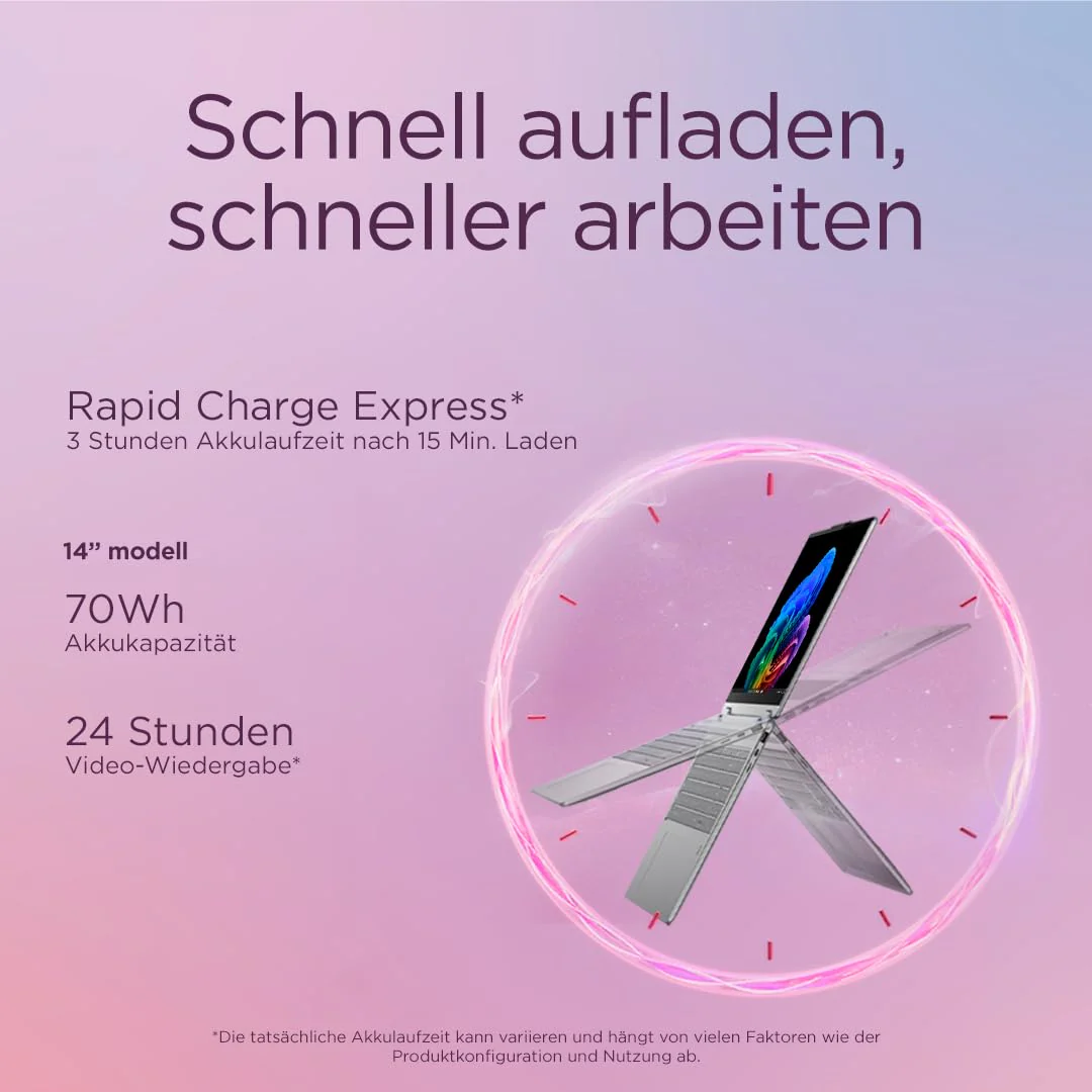 Lenovo Yoga 7i 2-in-1 AI Laptop | Copilot+ PC | 14" 2.8K OLED | Intel Core Ultra 7 | 16GB RAM | 512GB SSD | Intel Arc Grafik | Win11 | QWERTZ | inkl. Yoga Pen | 3 Jahre Garantie Exklusiv bei Amazon - Image 5