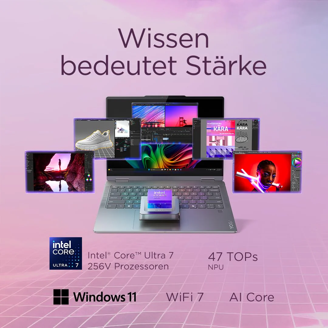 Lenovo Yoga 7i 2-in-1 AI Laptop | Copilot+ PC | 14" 2.8K OLED | Intel Core Ultra 7 | 16GB RAM | 512GB SSD | Intel Arc Grafik | Win11 | QWERTZ | inkl. Yoga Pen | 3 Jahre Garantie Exklusiv bei Amazon - Image 9