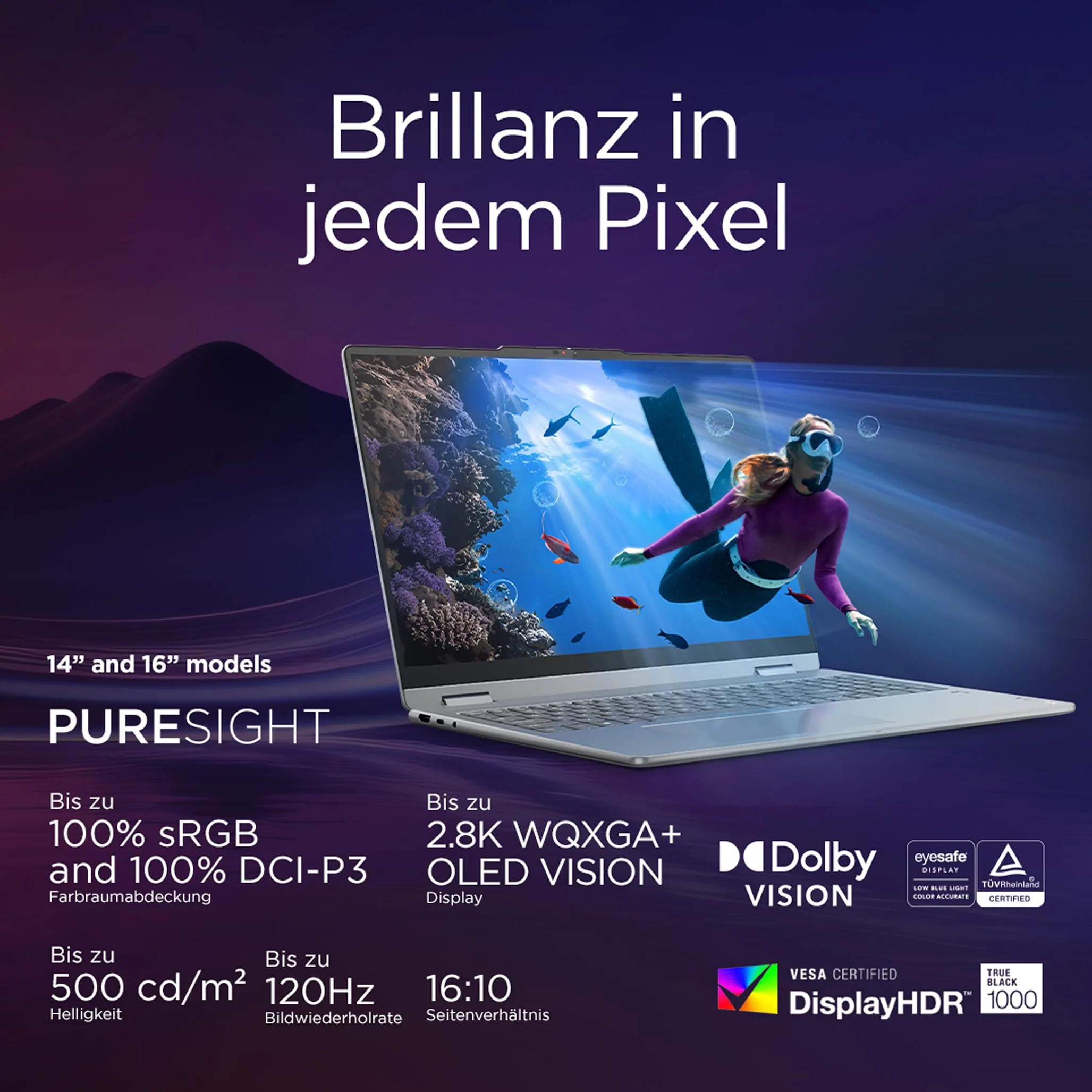 Lenovo Yoga 7i 2-in-1 Laptop | Copilot+ PC | 16" 2.8K WUXGA OLED | Intel Core Ultra 7 | 32GB RAM | 1TB SSD | Intel Arc Grafik | Win11 | QWERTZ | inkl. Yoga Pen | 3 Jahre Garantie Exklusiv bei Amazon - Image 7