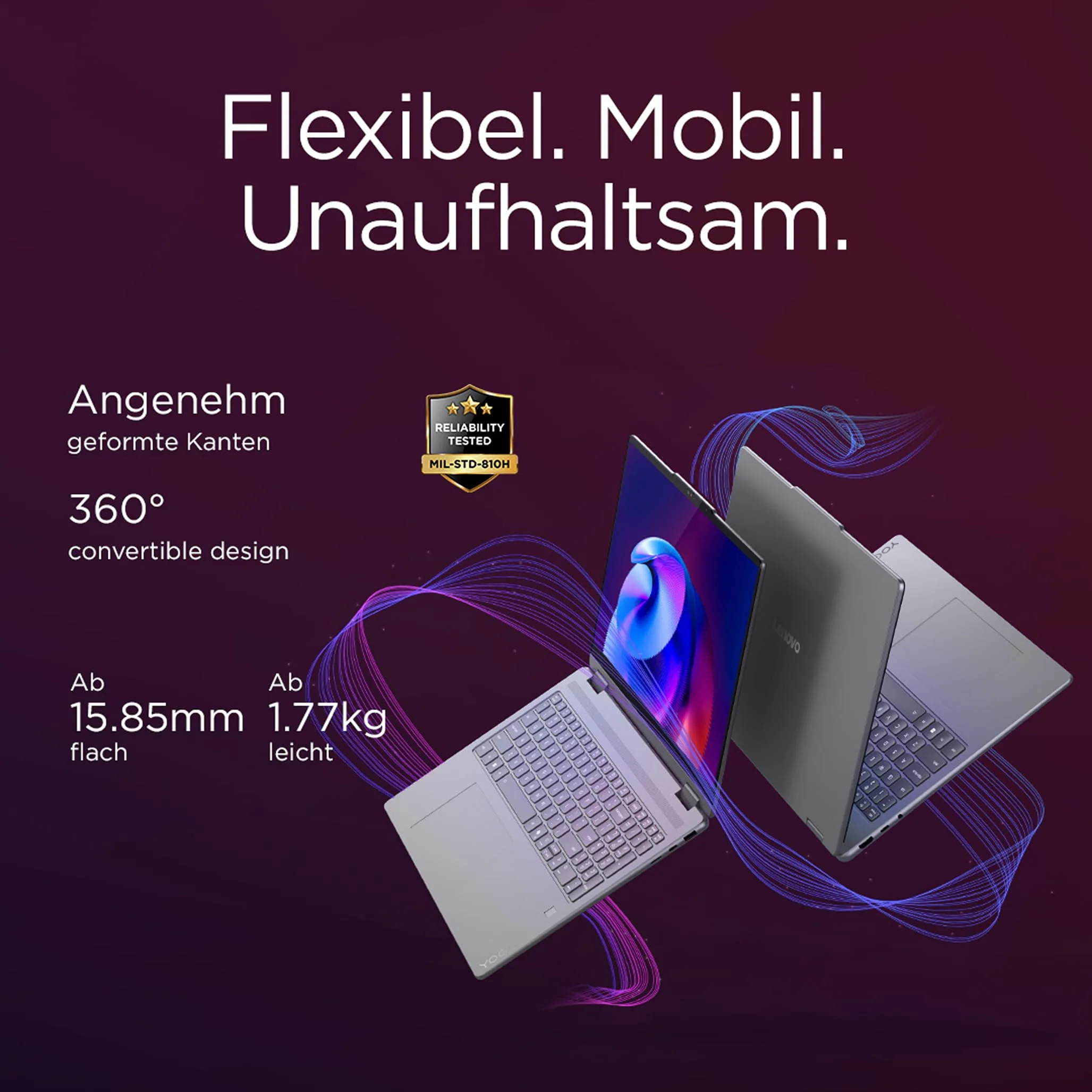 Lenovo Yoga 7i 2-in-1 Laptop | Copilot+ PC | 16" 2.8K WUXGA OLED | Intel Core Ultra 7 | 32GB RAM | 1TB SSD | Intel Arc Grafik | Win11 | QWERTZ | inkl. Yoga Pen | 3 Jahre Garantie Exklusiv bei Amazon - Image 9