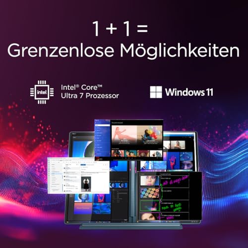 Lenovo Yoga Book 9i AI Laptop | 2x14'' 2.8K WQXGA OLED-Toch Display | Intel Core Ultra 7 | 32GB RAM | 1TB SSD | Intel Arc 140T Grafik | Windows 11 Home | QWERTZ | Tidal Teal | 3 Jahre Premium Care - Image 10