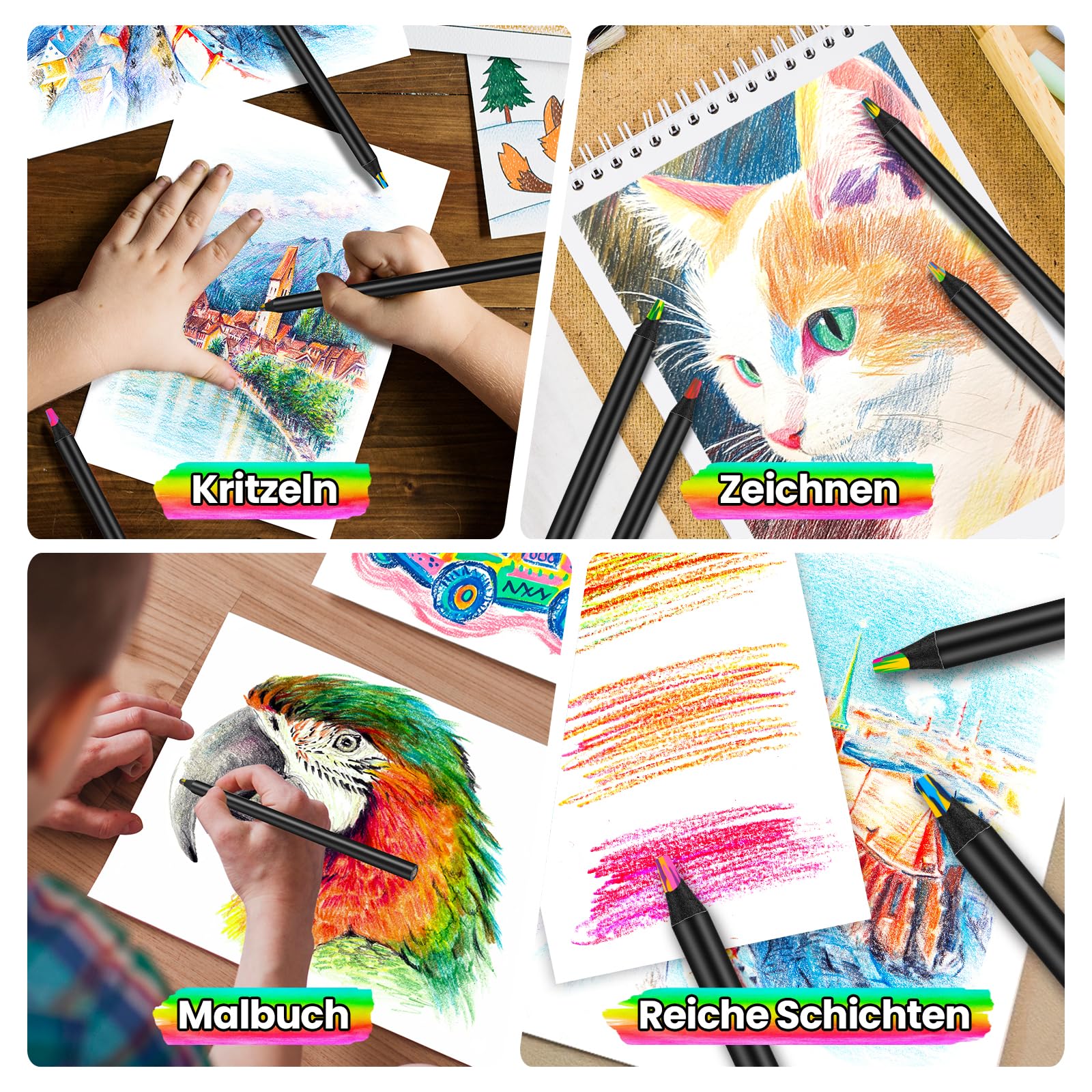 Lenski Adventskalender Füllung Kinder, Mitgebsel Kindergeburtstag, 12 Regenbogenstift Geschenke für Mädchen Geschenke 4-12 jahre, Weihnachtsgeschenke für Kinder, Buntstifte Kinder Stifte - Image 2