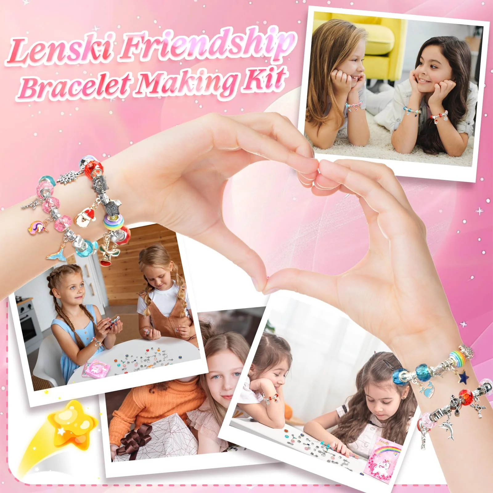Lenski Einhorn Geschenke für Mädchen, Kleinigkeiten für Adventskalender Füllung Mädchen Geschenke 4-12 Jahre, Bastelset Kinder ab 6 Jahre, Armbänder Selber Machen, Weihnachtsgeschenke für Kinder - Image 7