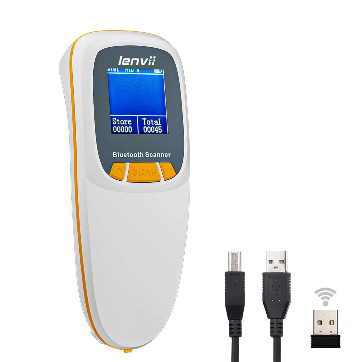LENVII Mini Wireless Barcode Scanner Bluetooth 3-in-1 Portable Barcode Reader kabellos 1D/2D/QR Code Scanner mit Display Barcode Leser WIN/Android/iOS für Geschäft, Supermarkt, Lager(Weiß) - Image 15