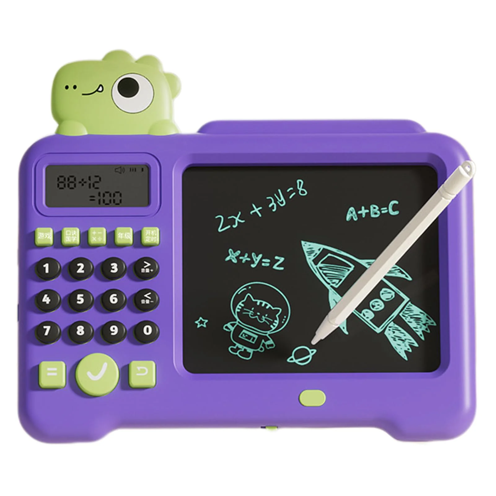 Lernspielzeug zum Zeichnen, LCD-Schreibtablett, 2-in-1 elektrisches Spielzeug-Zeichnungs- und Schreibtablett, Löschbarer Zeichenblock National Learning Doodle Board Lernspielzeug für Kleinkinder - Image 2