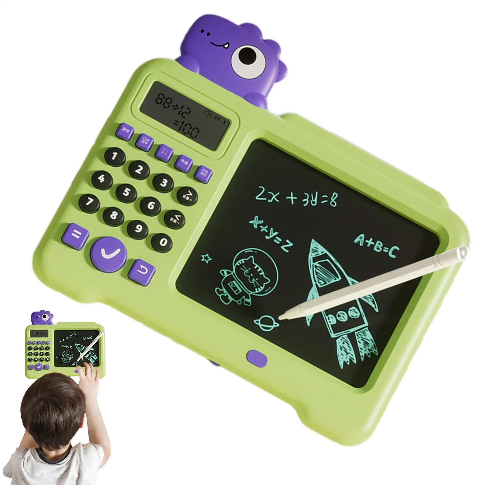 Lernspielzeug zum Zeichnen, LCD-Schreibtablett - Kinder 2-in-1-Schreibtablett LCD-Elektrospielzeug - National Learning Zeichenblock, Lernspielzeug, löschbares Kritzelbrett für Kinder - Image 6