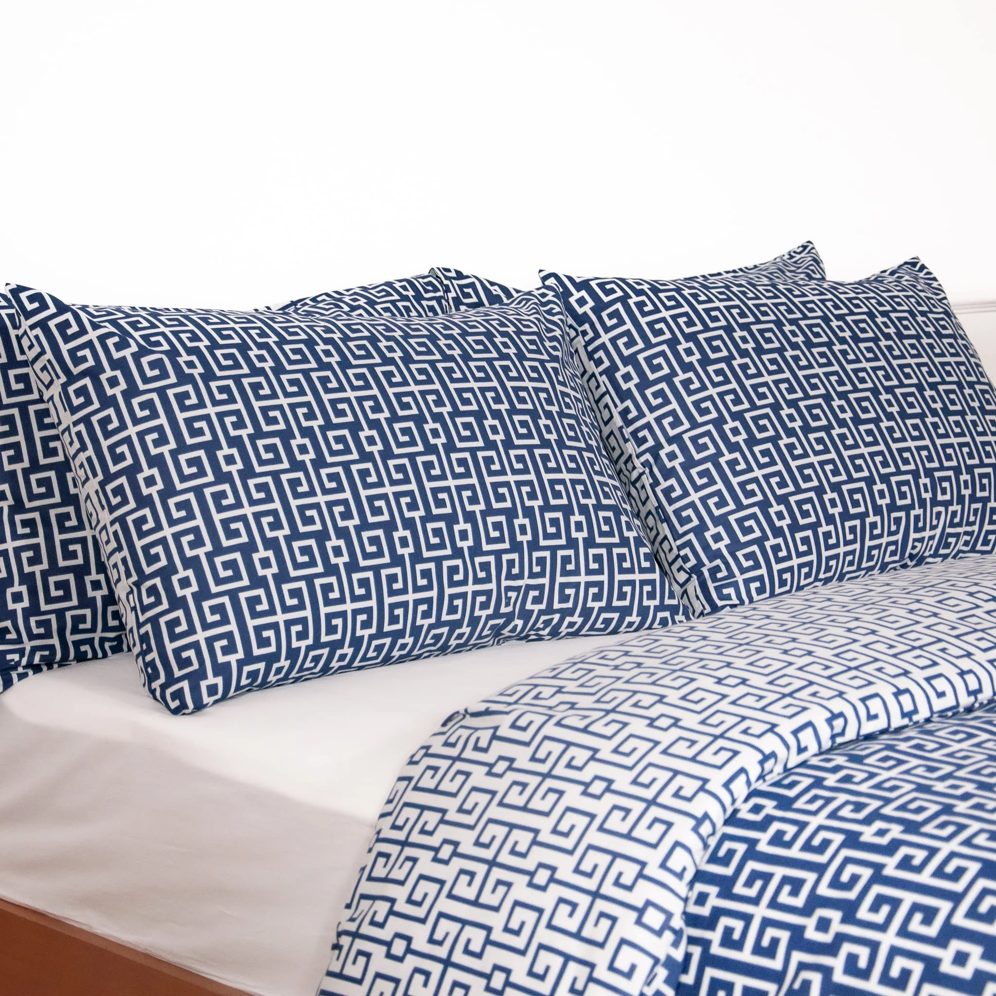 LERUUM Bettwaesche Set 135x200 Baumwolle Navy Blau Weiß Erwachsene Jungen Geometrisches Wendbares Bettbezug mit 1x Kissenbezug 80x80(2 teilig Classy) - Image 8