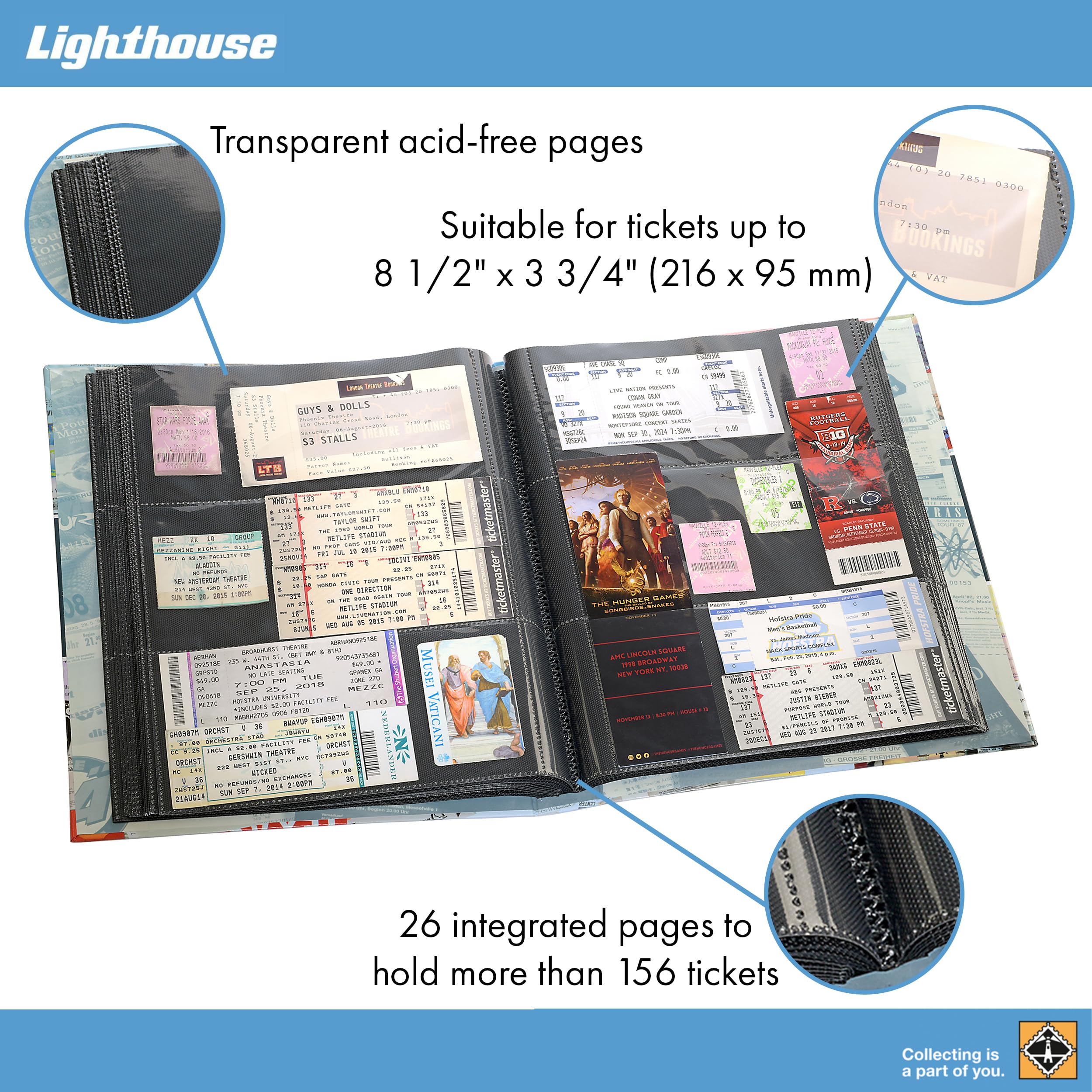 Leuchtturm 357971 Ticket-Sammelalbum - Album für 156 Eintrittskarten, Konzertkarten und Tickets - Image 2