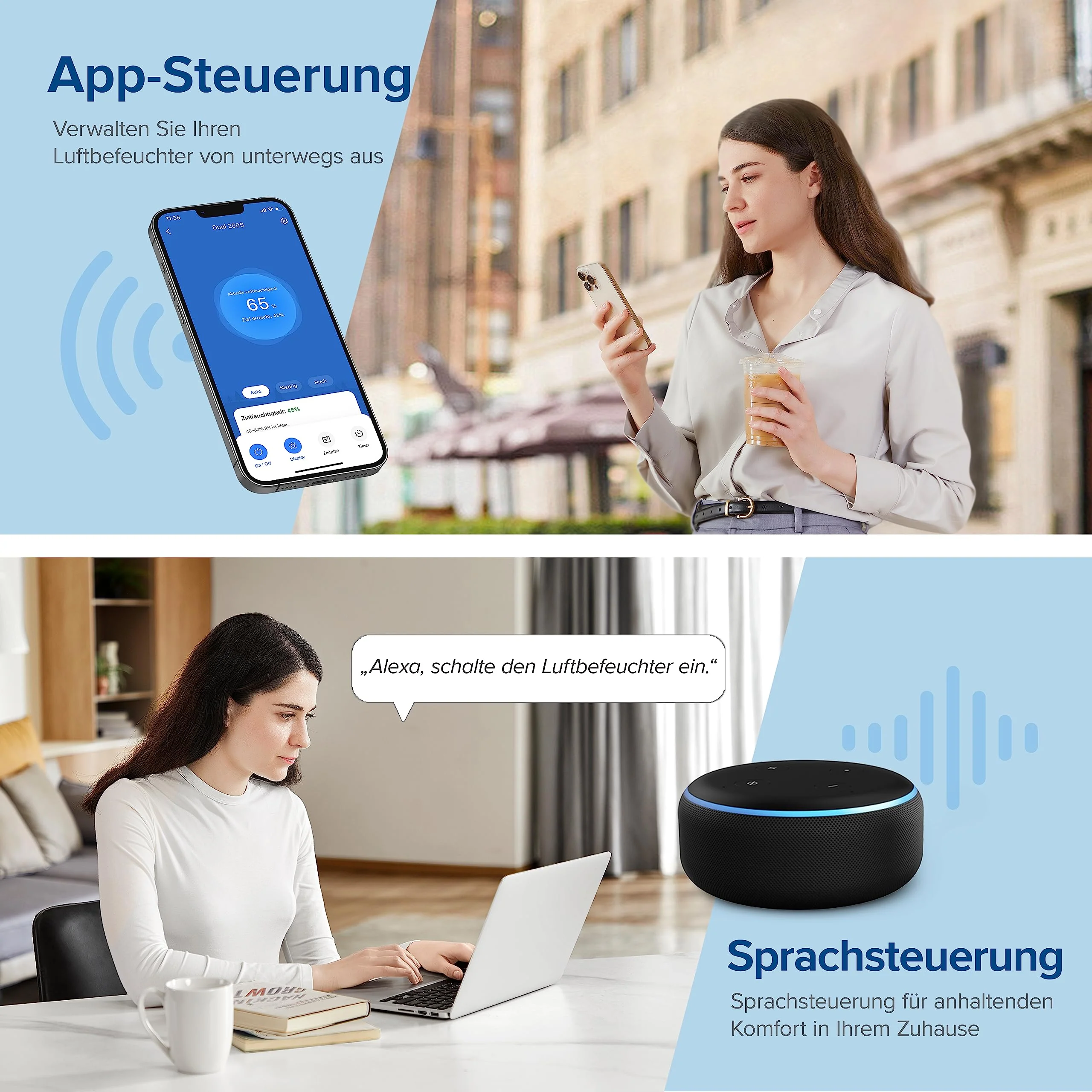 LEVOIT 3L Top Fill Luftbefeuchter, 360° Drehbare Düse Cool Mist Humidifier, 28dB leise, 25H, Raumluftbefeuchter & Aroma Diffuser für Kinderzimmer Schlafzimmer Pflanzen, automatische Abschaltung - Image 2