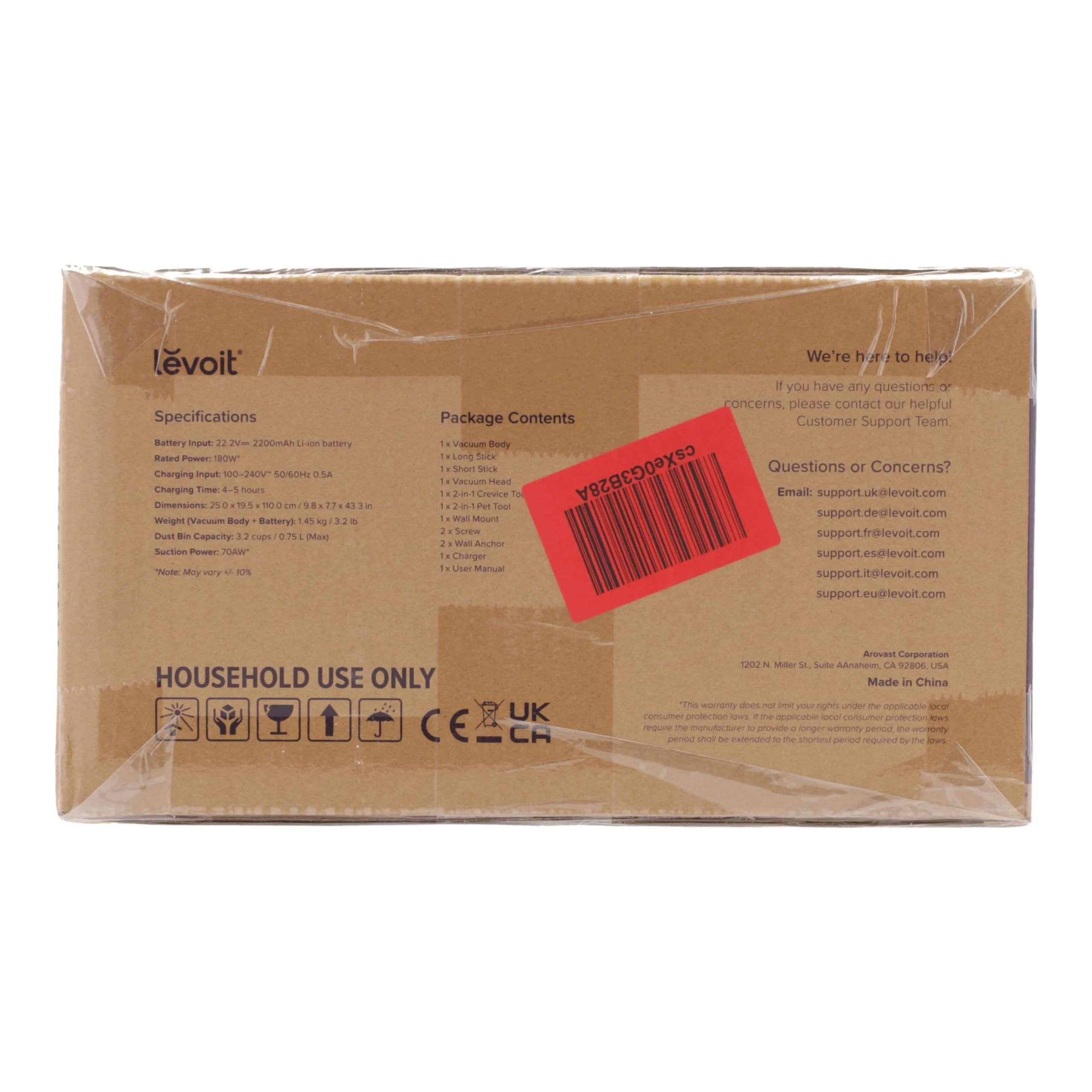 Levoit Akku Staubsauger mit 99,99 Prozent HEPA-Effizienz, Mini-Motorbürste, ETM-Testgeprüft, Anti Hair Wrap, 60 Min Laufzeit, LED-Düse, Kabelloser Akkusauger für Tierhaare, Auto, Teppich, Hartböden - Image 3