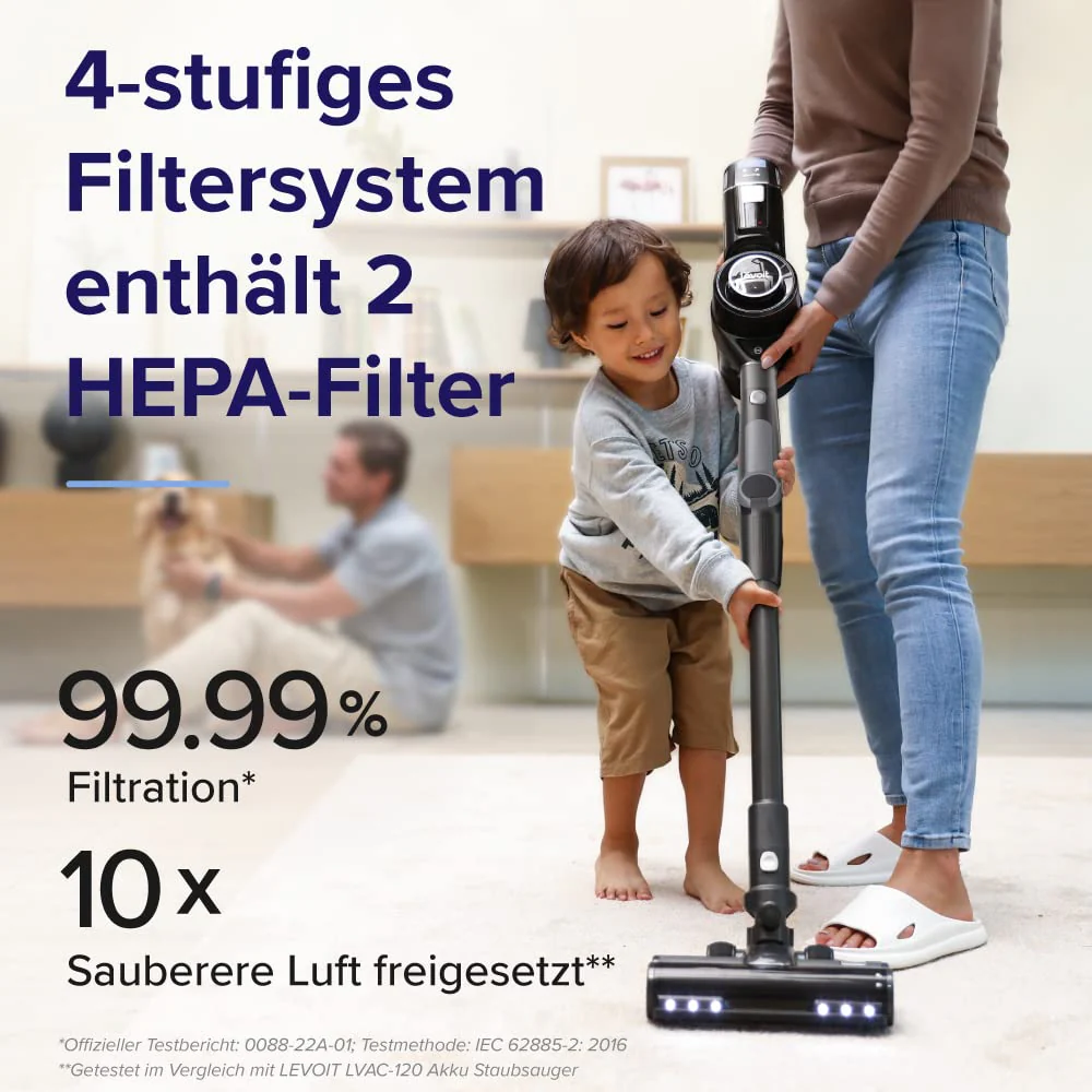 Levoit LSV-VF401-AEU, Akku Staubsauger, Grau, 300 W, 0.6 liters, 76 Dezibel - Image 9