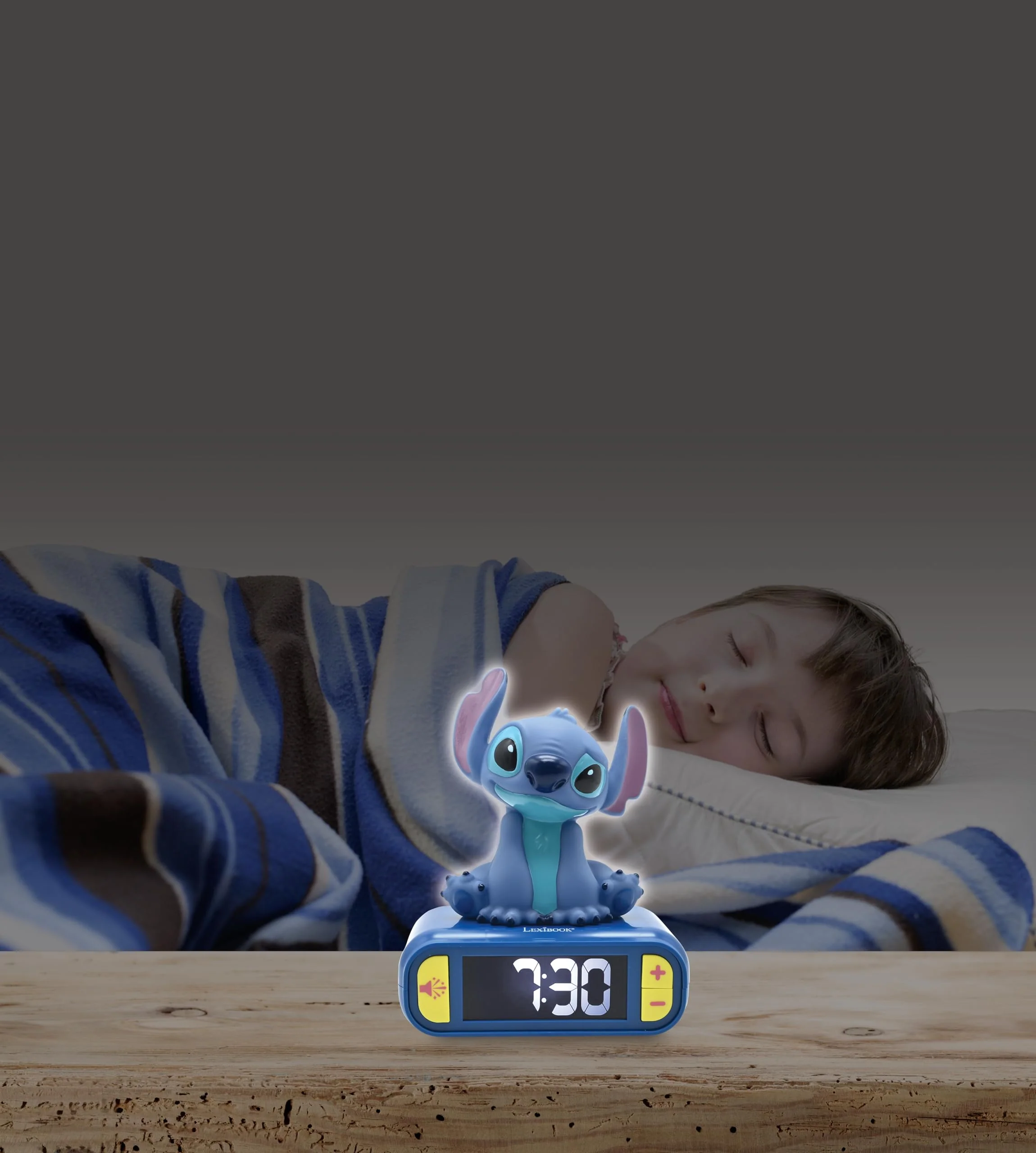 Lexibook, Disney Stitch, Nachtwecker, Sounds und Melodien, hintergrundbeleuchtetes LCD-Display, beleuchtet, Schlummerfunktion, Blau, RL800D - Image 4