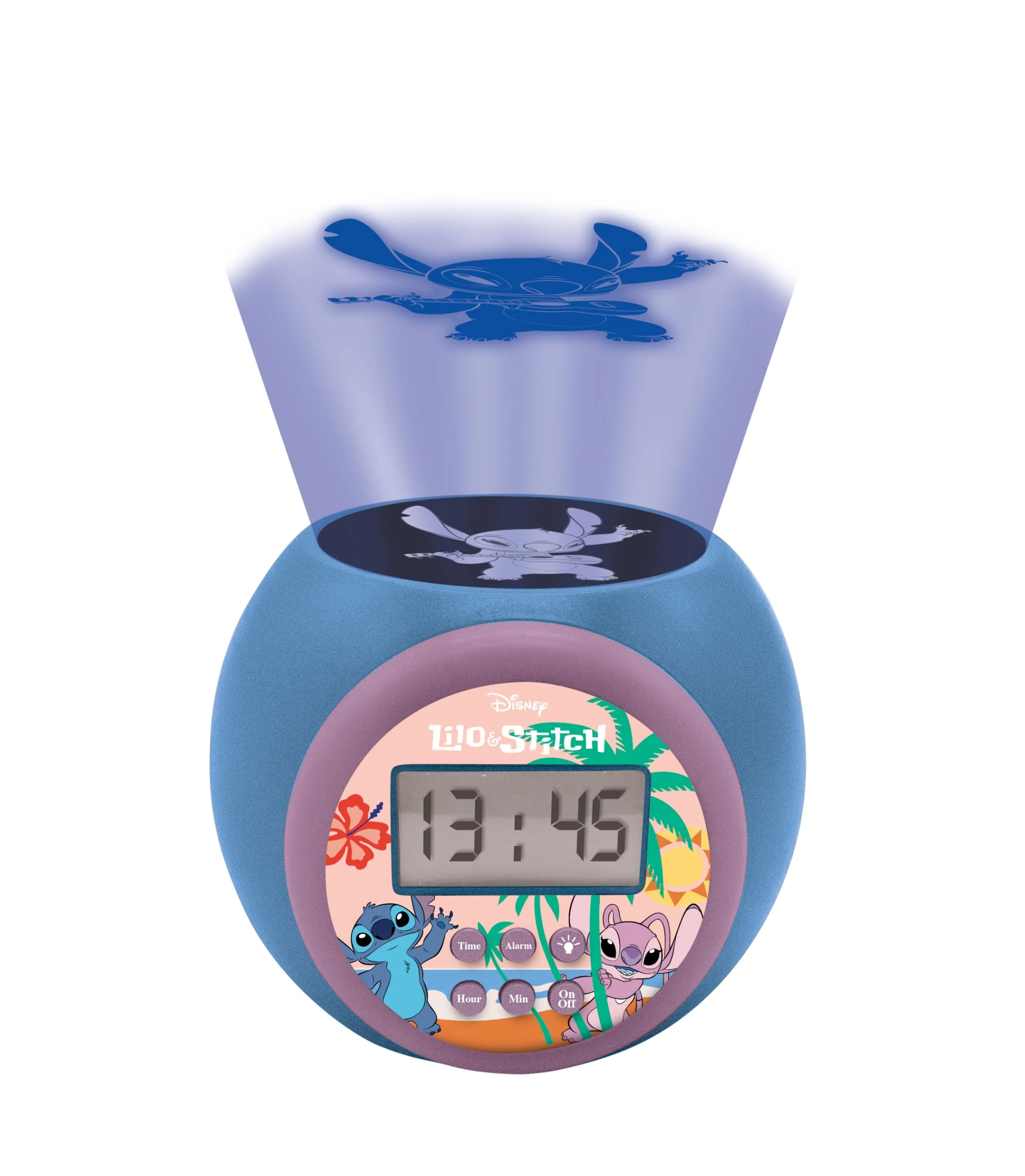 Lexibook, Disney Stitch, Projektionswecker mit Schlummerfunktion und Alarmfunktion, Nachtlicht mit Timer, LCD-Bildschirm, batteriebetrieben, blau, RL977D - Image 7