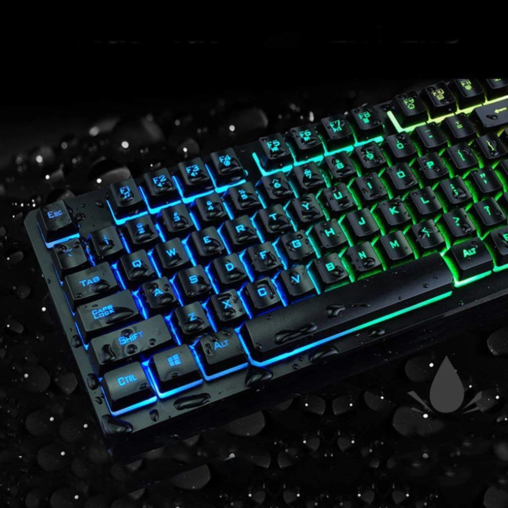 Lexon tech Kabelgebundene Tastatur und Maus Set T6 Rainbow Hintergrundbeleuchtung, USB, ergonomische Multimedia-Tastatur, 2400 DPI,6 Tasten,USB-Gaming-Maus, inklusive Gaming-Mauspads in Standardgröße - Image 7