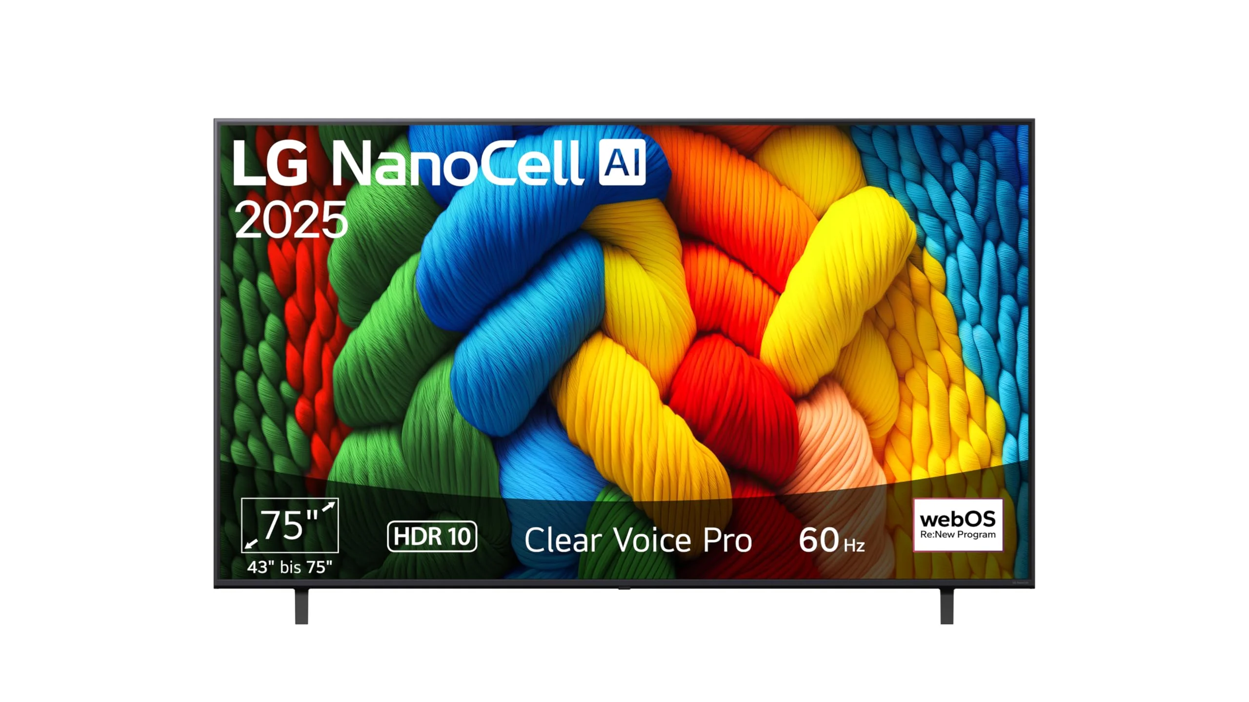 LG 75NANO80A6B TV 75 Zoll (190 cm) 4K NanoCell AI TV (α7 Gen8 4K AI Prozessor, webOS 25, 60Hz) [Modelljahr 2025]