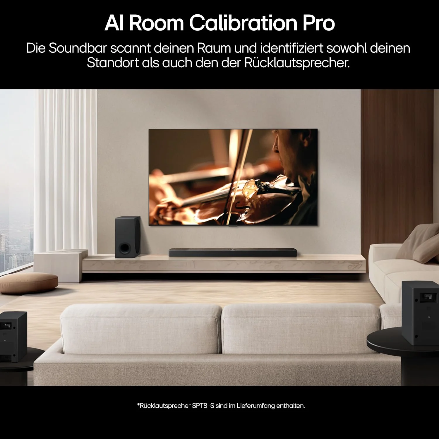 LG DS80TR 5.1.3 Dolby Atmos Soundbar (580W) mit kabellosem Subwoofer & Rücklautsprechern (Wow Cast, HDMI, Bluetooth) [2024], Schwarz - Image 8