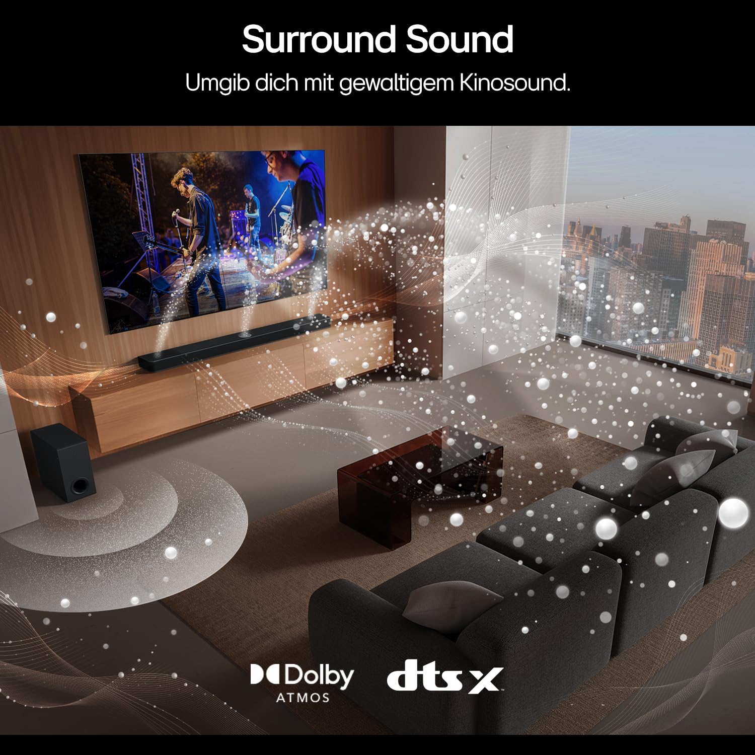 LG DS90TY 5.1.3 Dolby Atmos Soundbar (570W) mit kabellosem Subwoofer (Wow Cast, HDMI, Bluetooth) [2024], Schwarz - Image 6