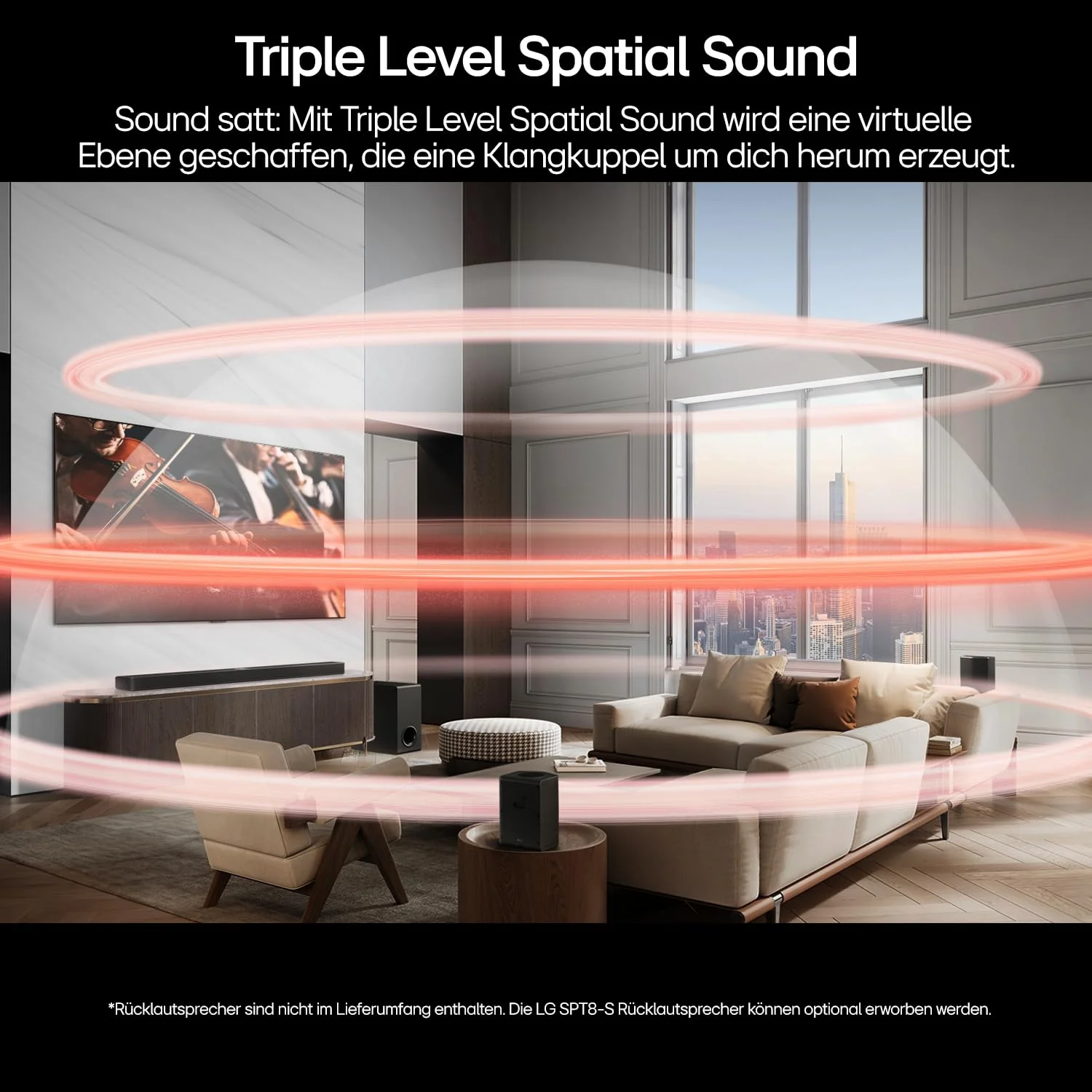 LG DS90TY 5.1.3 Dolby Atmos Soundbar (570W) mit kabellosem Subwoofer (Wow Cast, HDMI, Bluetooth) [2024], Schwarz - Image 7