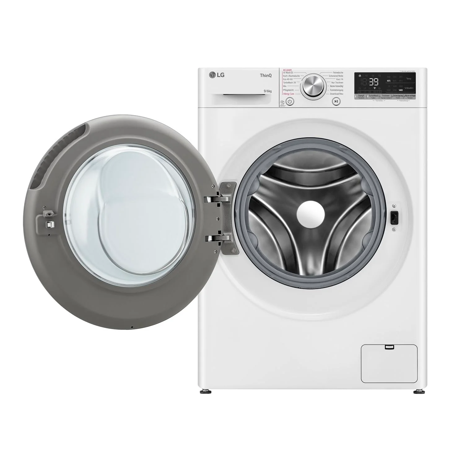 LG Electronics W4WR70961, Klasse A/D, Frontlader-Waschtrockner 9-6 kg, 1360 U/min, AI Direct Drive, Wi-Fi, Tiefenreinigung mit Dampf, TurboWash, Aqualock, Wäsche nachlegen 62 x 60 x 85 cm ꟷ Weiß - Image 2