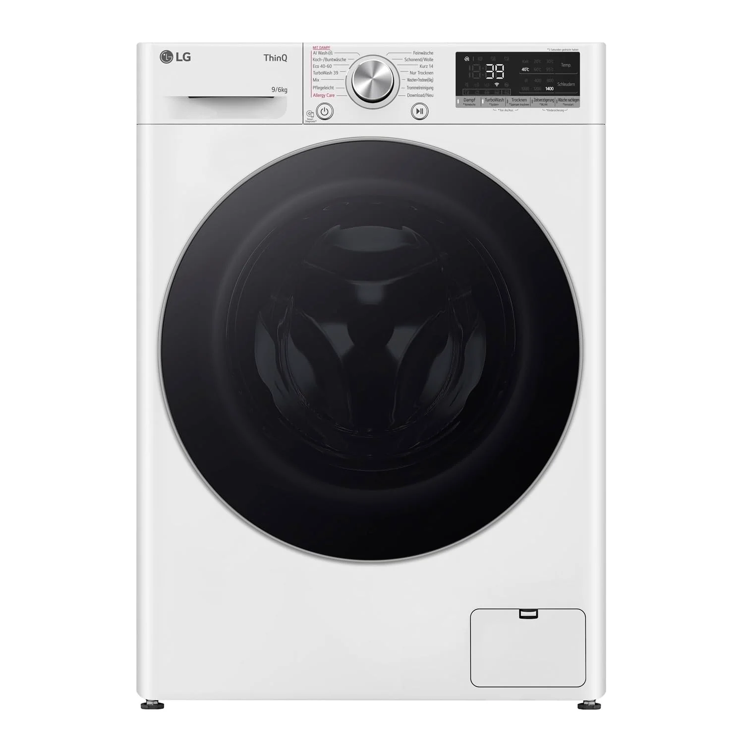 LG Electronics W4WR70961, Klasse A/D, Frontlader-Waschtrockner 9-6 kg, 1360 U/min, AI Direct Drive, Wi-Fi, Tiefenreinigung mit Dampf, TurboWash, Aqualock, Wäsche nachlegen 62 x 60 x 85 cm ꟷ Weiß - Image 5