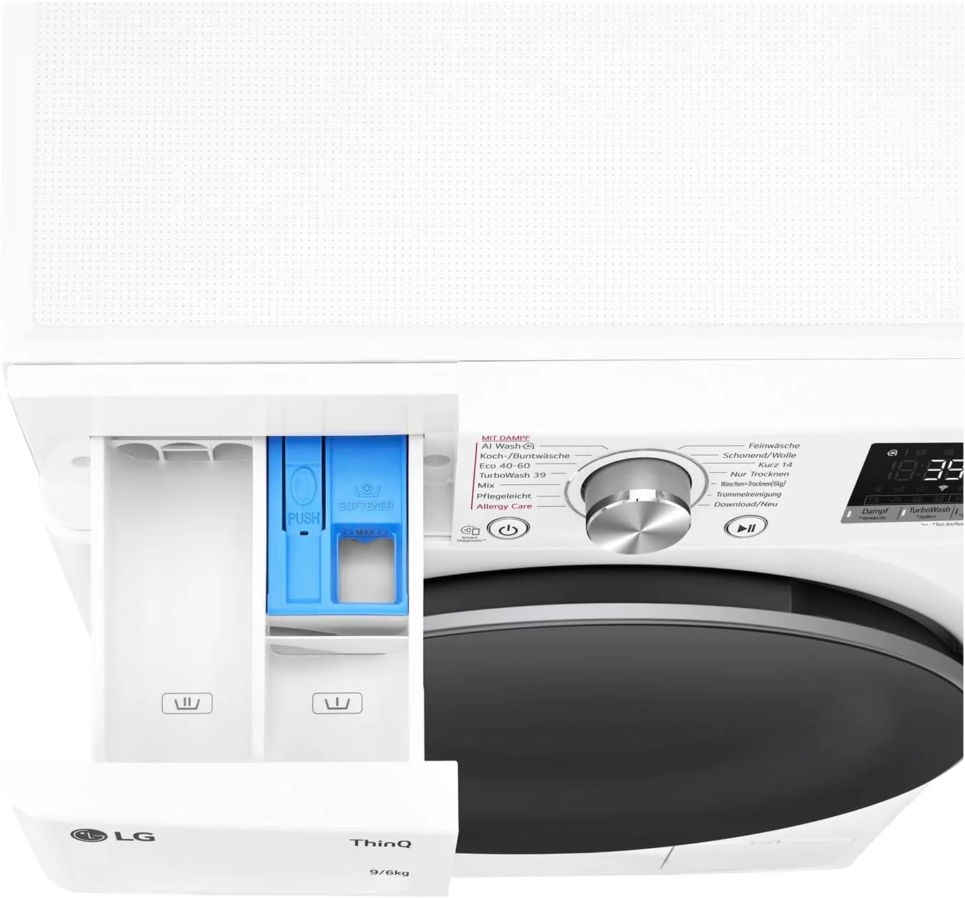 LG Electronics W4WR70961, Klasse A/D, Frontlader-Waschtrockner 9-6 kg, 1360 U/min, AI Direct Drive, Wi-Fi, Tiefenreinigung mit Dampf, TurboWash, Aqualock, Wäsche nachlegen 62 x 60 x 85 cm ꟷ Weiß - Image 6