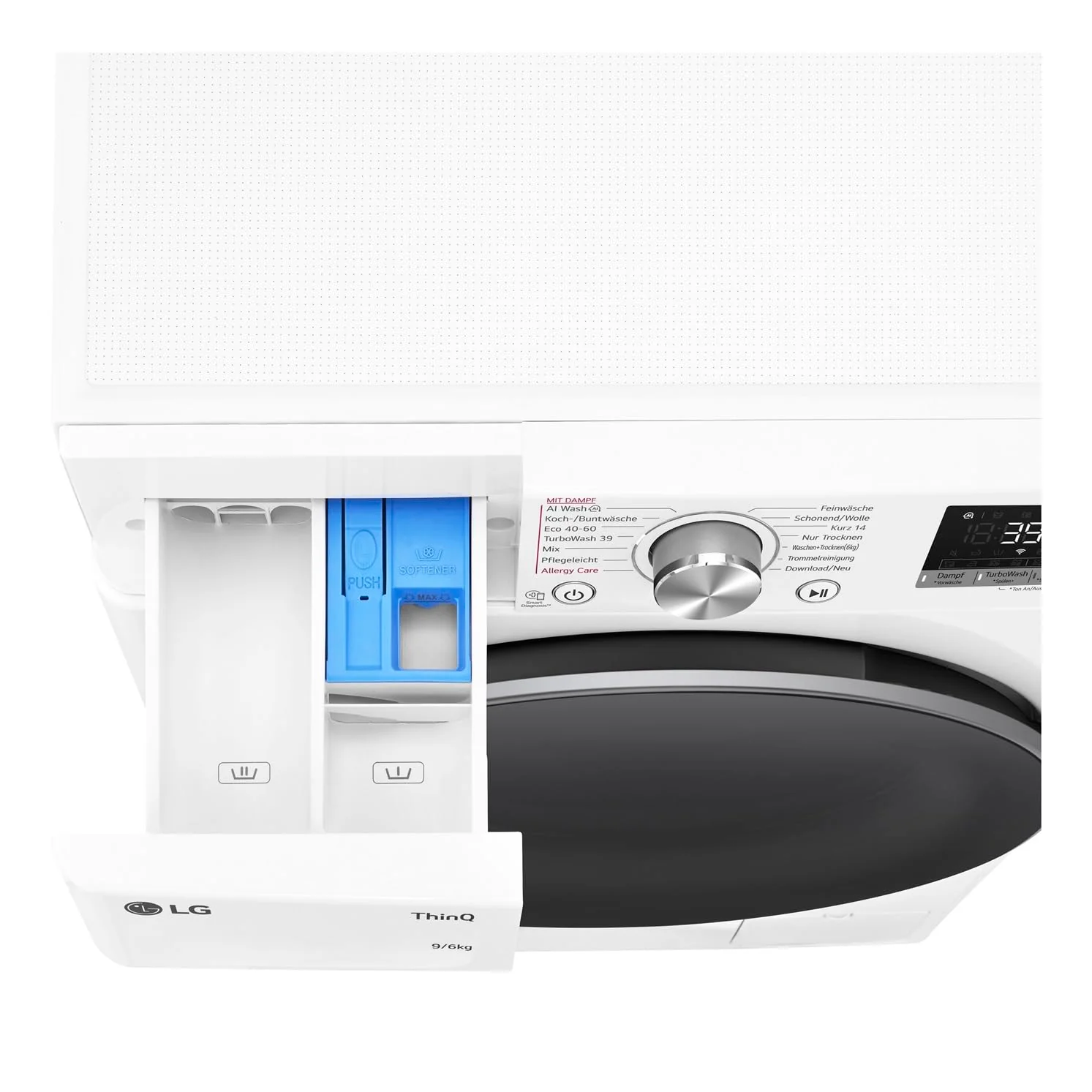 LG Electronics W4WR70961, Klasse A/D, Frontlader-Waschtrockner 9-6 kg, 1360 U/min, AI Direct Drive, Wi-Fi, Tiefenreinigung mit Dampf, TurboWash, Aqualock, Wäsche nachlegen 62 x 60 x 85 cm ꟷ Weiß - Image 9