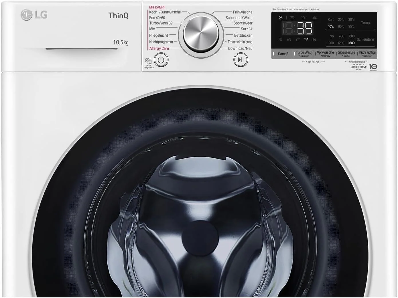 LG Electronics Waschmaschine 10,5 kg AI DD Steam TurboWash 360° ThinQ Neue Wohlfühl-Trommel F6WV710P1 Weiß - Image 15
