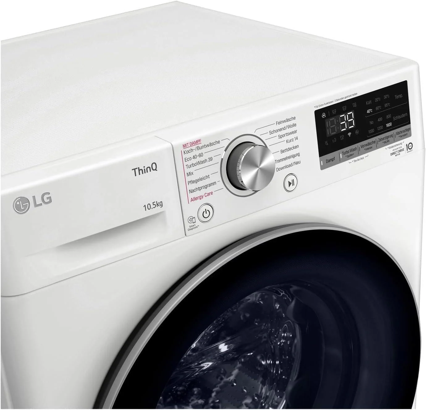 LG Electronics Waschmaschine 10,5 kg AI DD Steam TurboWash 360° ThinQ Neue Wohlfühl-Trommel F6WV710P1 Weiß - Image 4