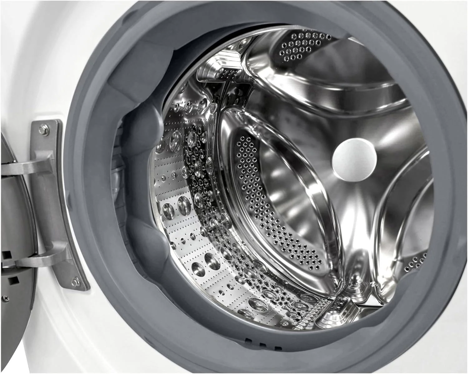 LG F2V7SLIM9, Klasse A, Waschmaschine Slim 9 kg, 60x47.5x85 cm, Wi-Fi, AI Direct Drive, Tiefenreinigung mit Dampf, TurboWash 360°, Außentür aus Gehärtetem Glas, Weiß mit Schwarzem Bullaugenring