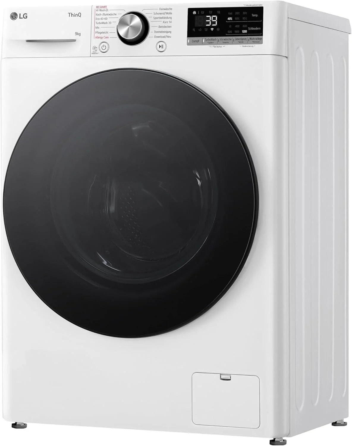 LG F2V7SLIM9, Klasse A, Waschmaschine Slim 9 kg, 60x47.5x85 cm, Wi-Fi, AI Direct Drive, Tiefenreinigung mit Dampf, TurboWash 360°, Außentür aus Gehärtetem Glas, Weiß mit Schwarzem Bullaugenring - Image 17