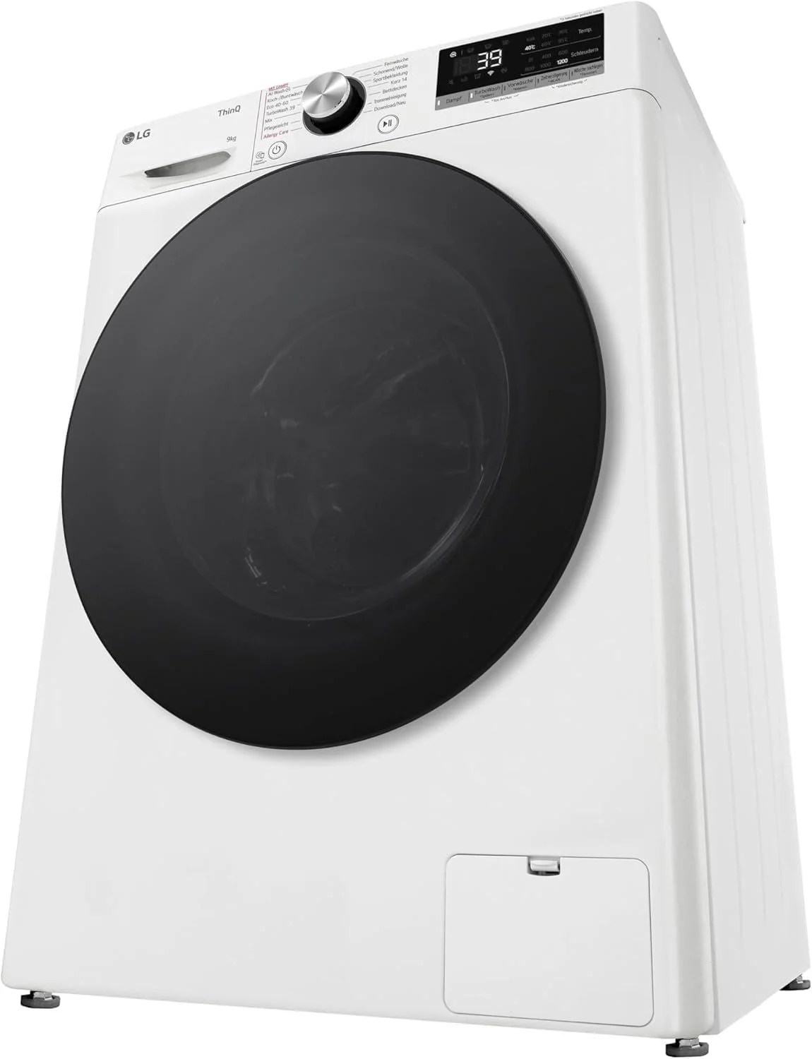 LG F2V7SLIM9, Klasse A, Waschmaschine Slim 9 kg, 60x47.5x85 cm, Wi-Fi, AI Direct Drive, Tiefenreinigung mit Dampf, TurboWash 360°, Außentür aus Gehärtetem Glas, Weiß mit Schwarzem Bullaugenring - Image 18