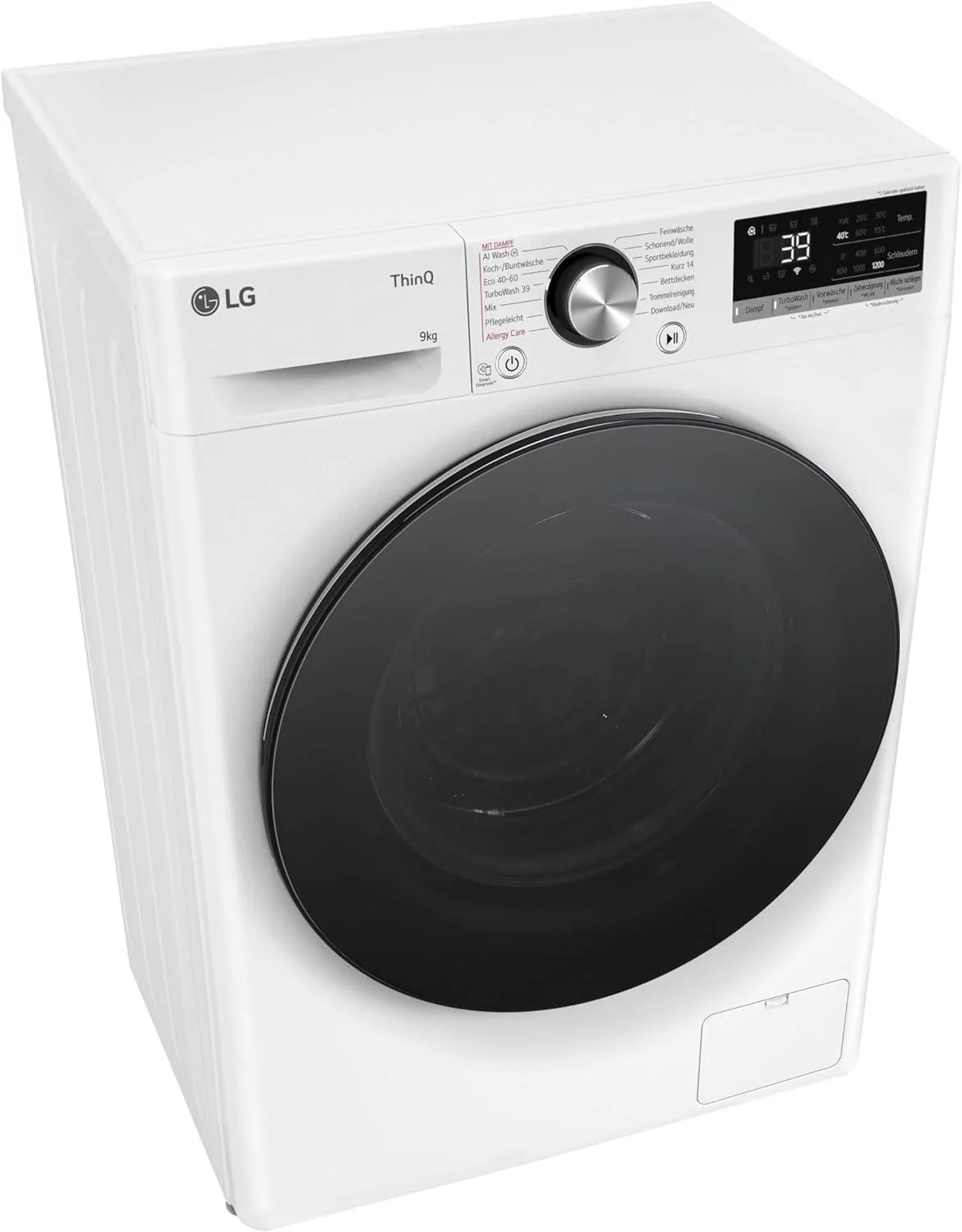 LG F2V7SLIM9, Klasse A, Waschmaschine Slim 9 kg, 60x47.5x85 cm, Wi-Fi, AI Direct Drive, Tiefenreinigung mit Dampf, TurboWash 360°, Außentür aus Gehärtetem Glas, Weiß mit Schwarzem Bullaugenring - Image 20