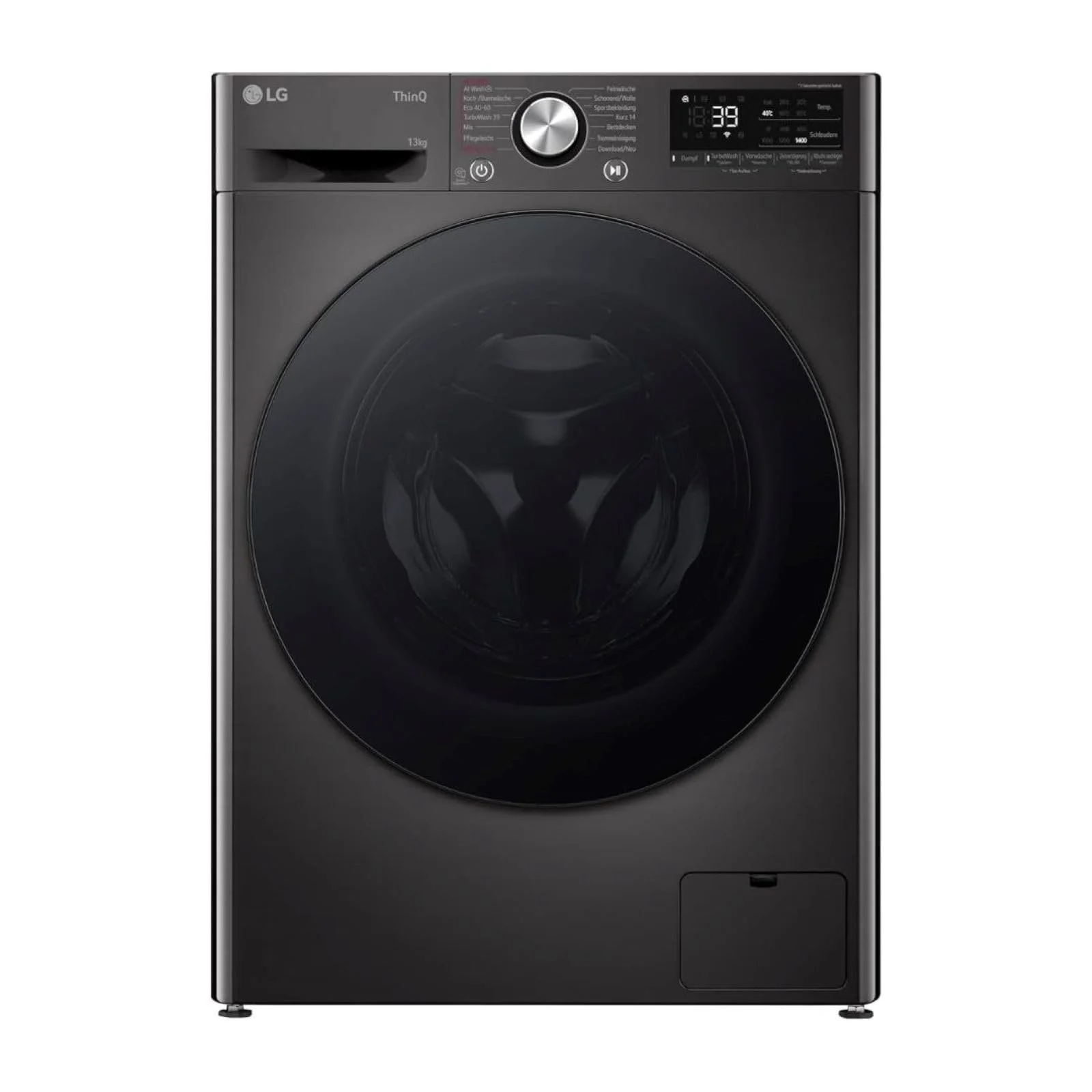 LG F4WR703YB Frontlader-Waschmaschine 13 kg, Klasse A -20%, 1.400 U./Min., 61.5x60x85 cm, TurboWash 360 in 39 Minuten, Allergy Care, Steam, Wi-Fi, Digitales Touchdisplay, Platinum Black - Image 2
