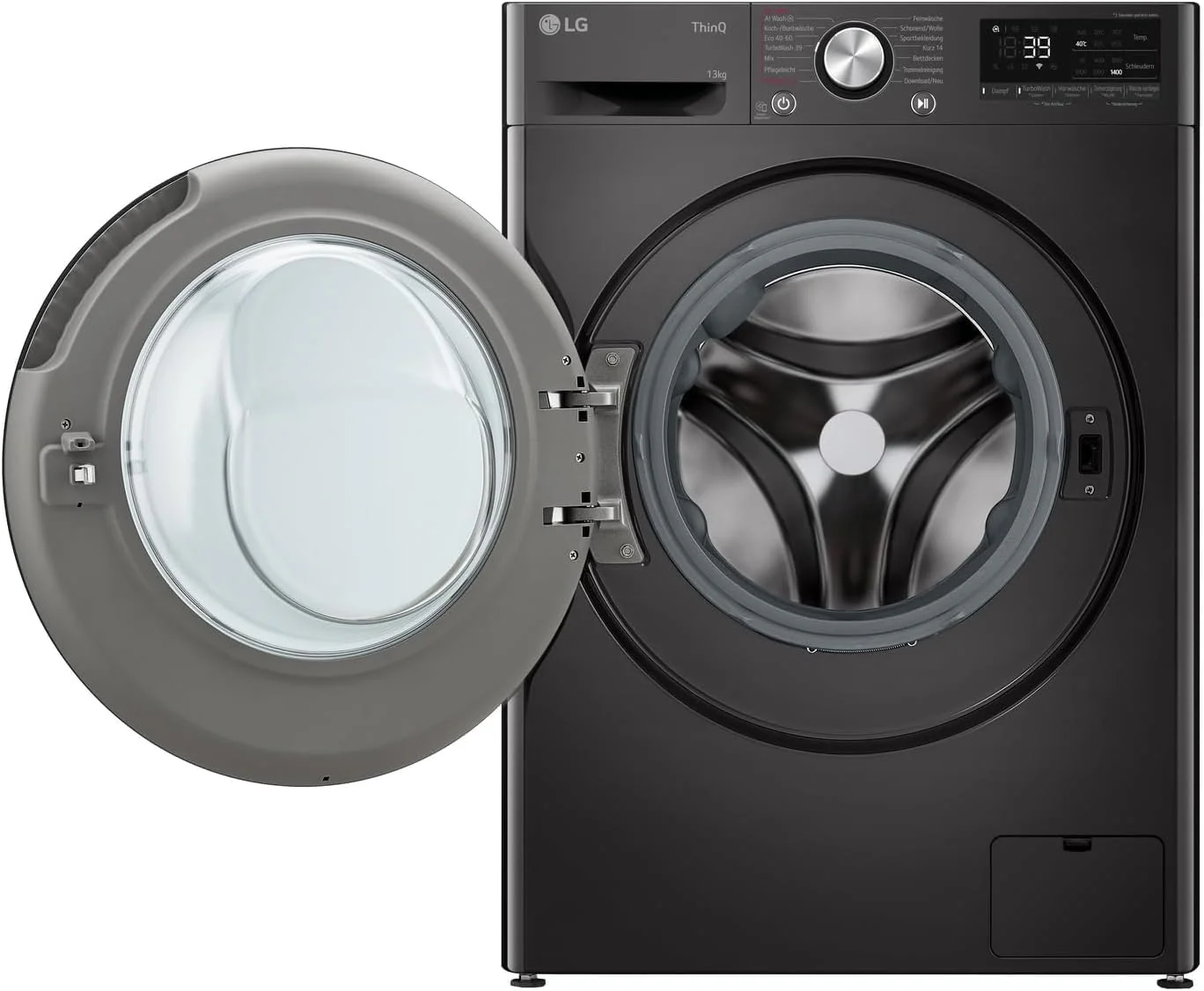 LG F4WR703YB Frontlader-Waschmaschine 13 kg, Klasse A -20%, 1.400 U./Min., 61.5x60x85 cm, TurboWash 360 in 39 Minuten, Allergy Care, Steam, Wi-Fi, Digitales Touchdisplay, Platinum Black - Image 3