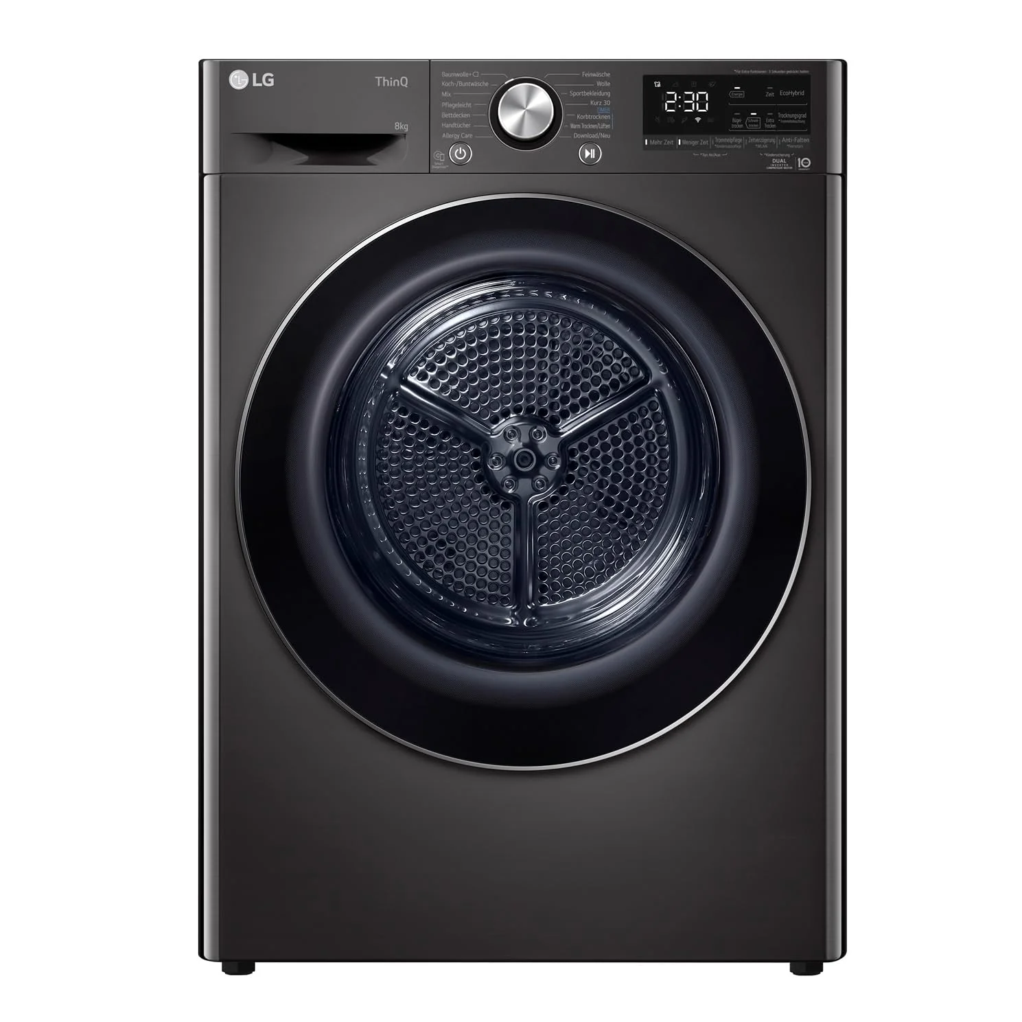 LG RT80V9B, Klasse A+++,Trockner 8 kg, Wärmepumpentrockner mit Kurzprogramm, Trockensensor, Trommelmaterial aus Edelstahl, 60 x 69 x 85 cm ꟷ Schwarz - Image 18