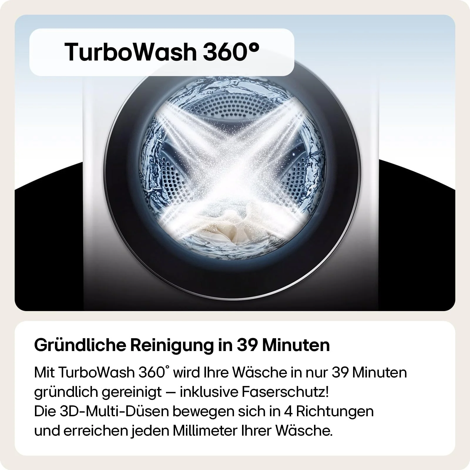 LG V5WD95SLIMB, SLIM Waschtrockner 9-5 kg, Klasse A und E, 60x53.5x85 cm, Wi-Fi, AI Direct Drive, Tiefenreinigung mit Dampf, TurboWash 360, Allergy Care, Außentür aus gehärtetem Glas, Dark Stone - Image 4