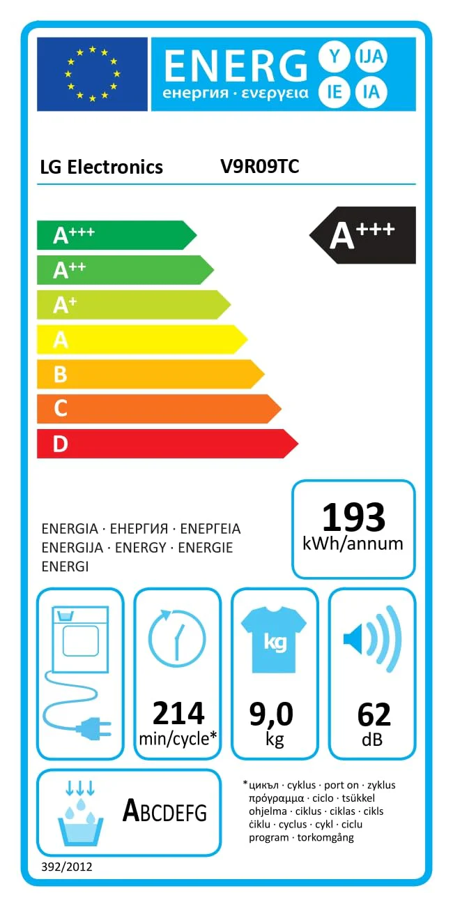 LG V9R09TC Wärmepumpen-Trockner 9 kg Kapazität, Sensor Dry, Allergy Care, Smart Diagnosis, Weiß - Image 16