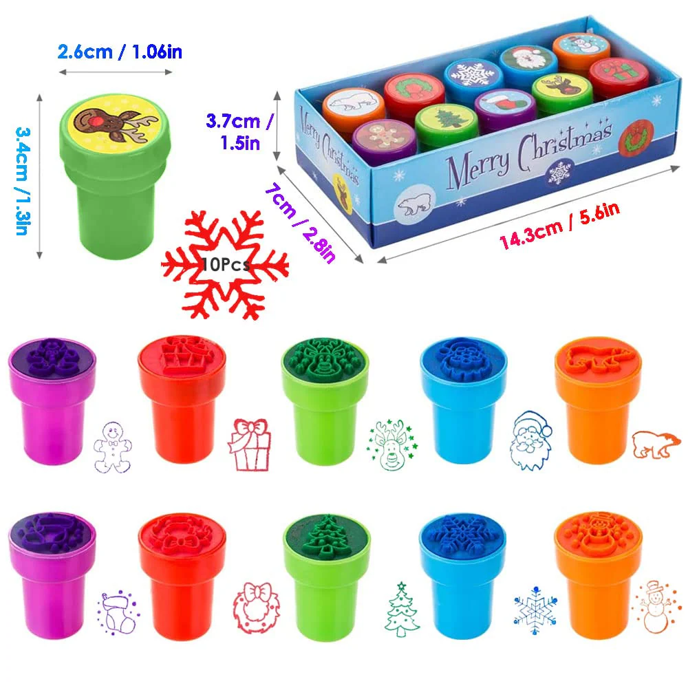 LGZIN 10 Stück Selbstfärbend Stempel, Stempel Weihnachten, Stempelset Weihnachten, Stempe-l, Perfekt als Kleine Party-Überraschung zu Weihnachten - Image 4